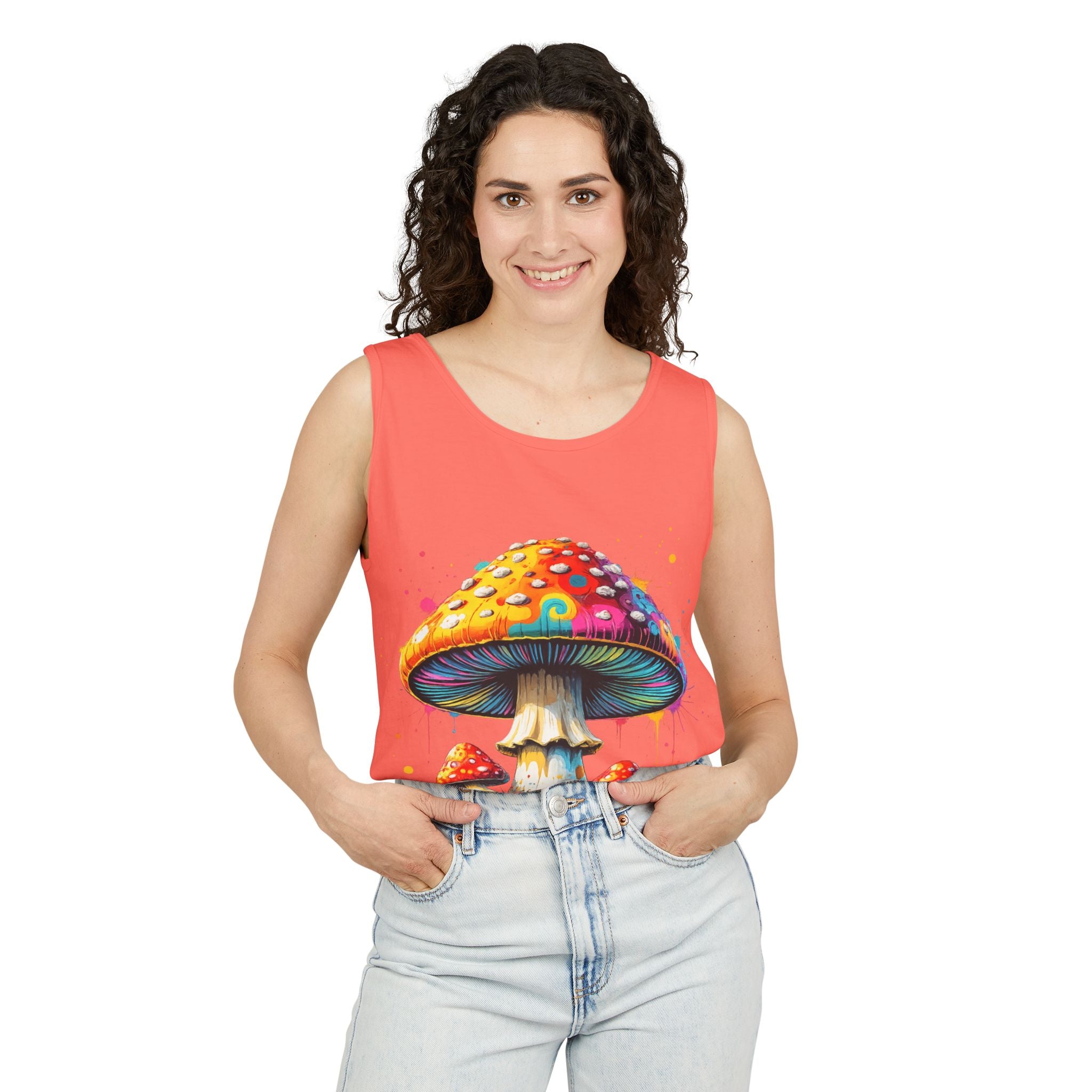 City: Portland Mushroom Tank Top — Psychedelic Forest Graphic Tank