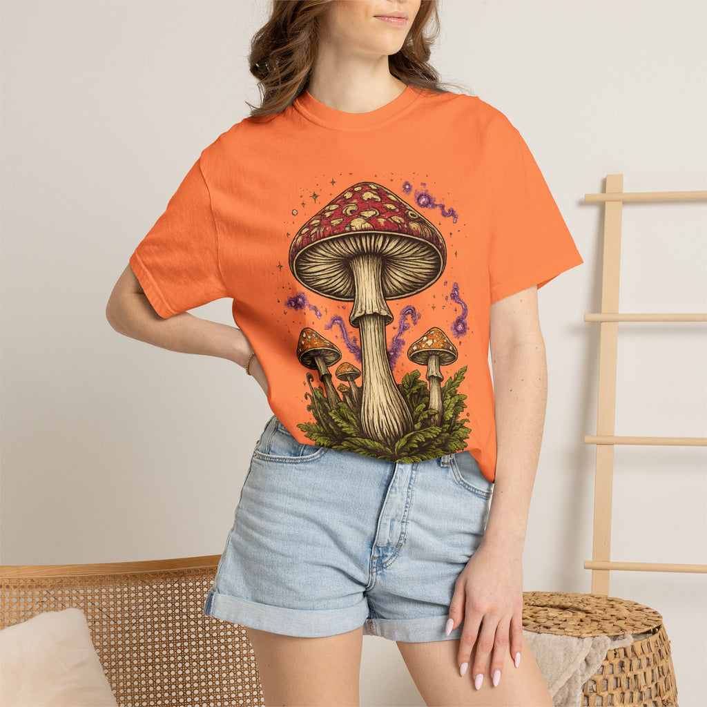 City: Portland Mushroom Graphic T-Shirt — Vintage Forest Amanita Design
