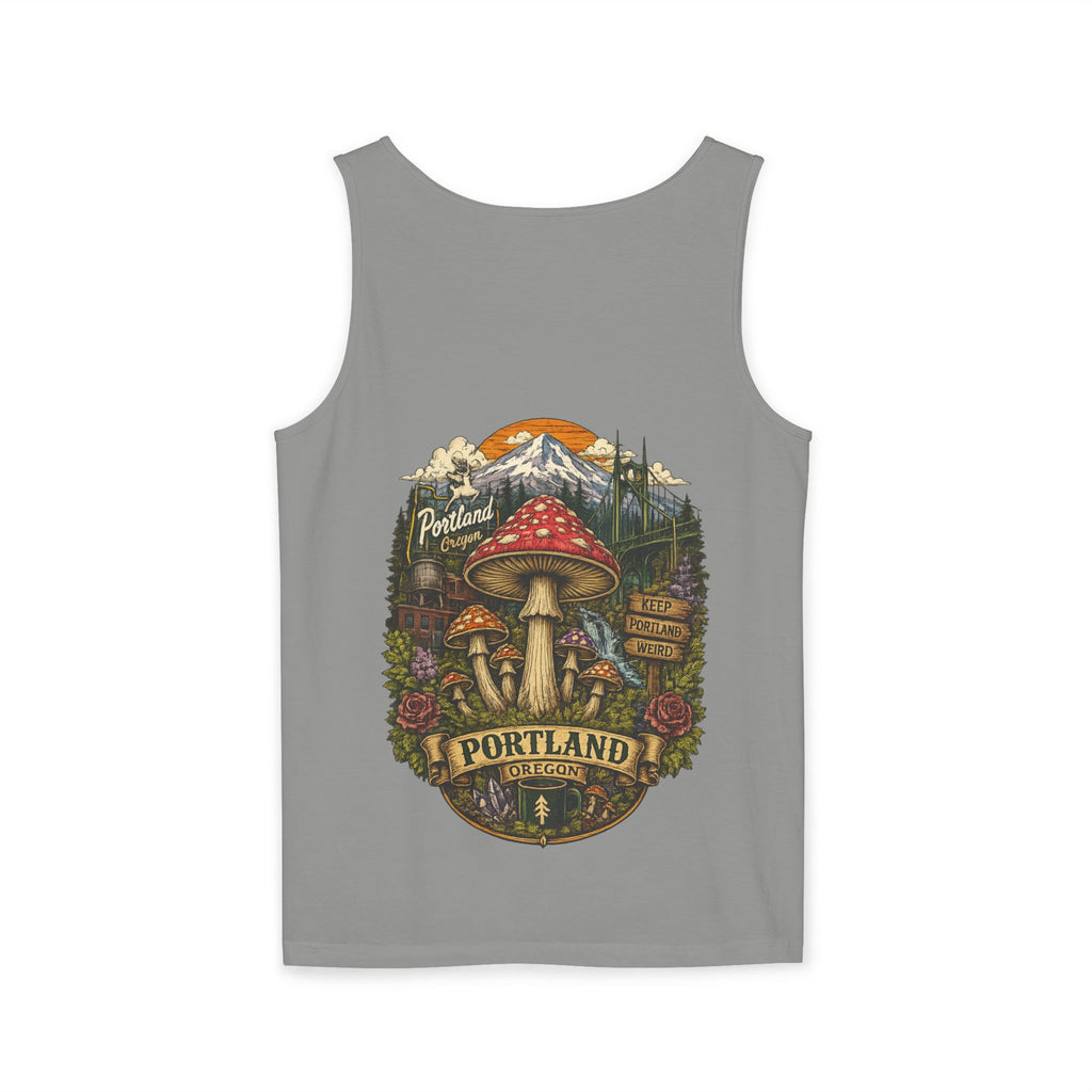 City: Portland Mushroom Tank Top — Psychedelic Forest Graphic Tank