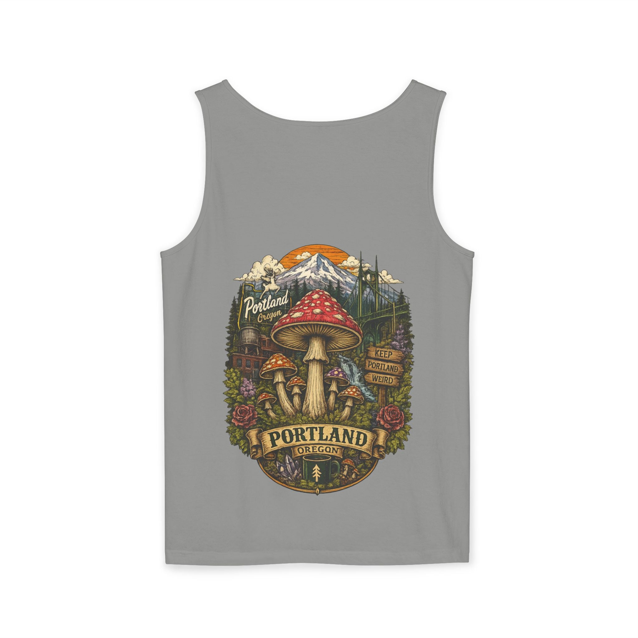 City: Portland Mushroom Tank Top — Psychedelic Forest Graphic Tank
