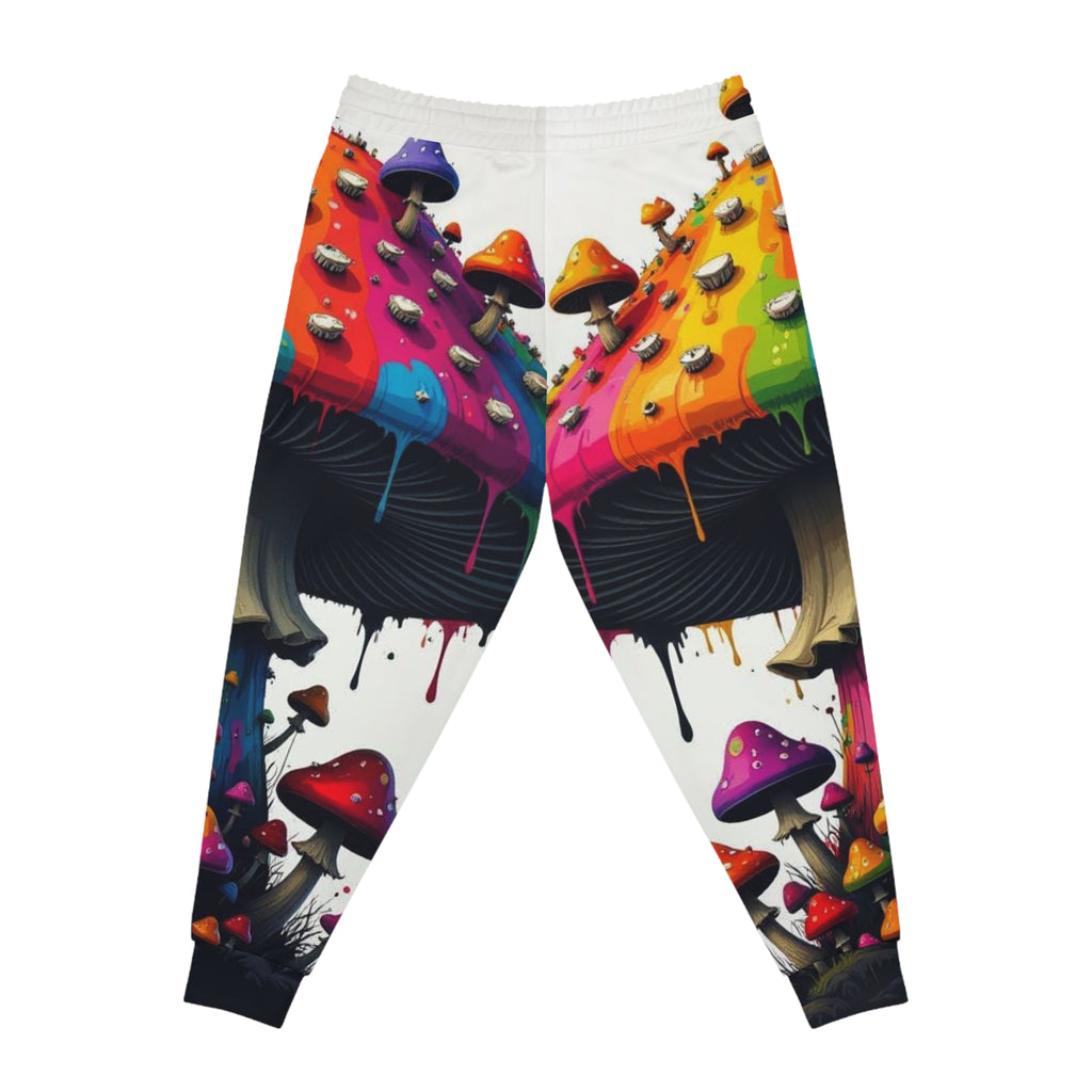 Pantalones de chándal deportivos con setas arcoíris psicodélicas — Ropa urbana con estampado completo