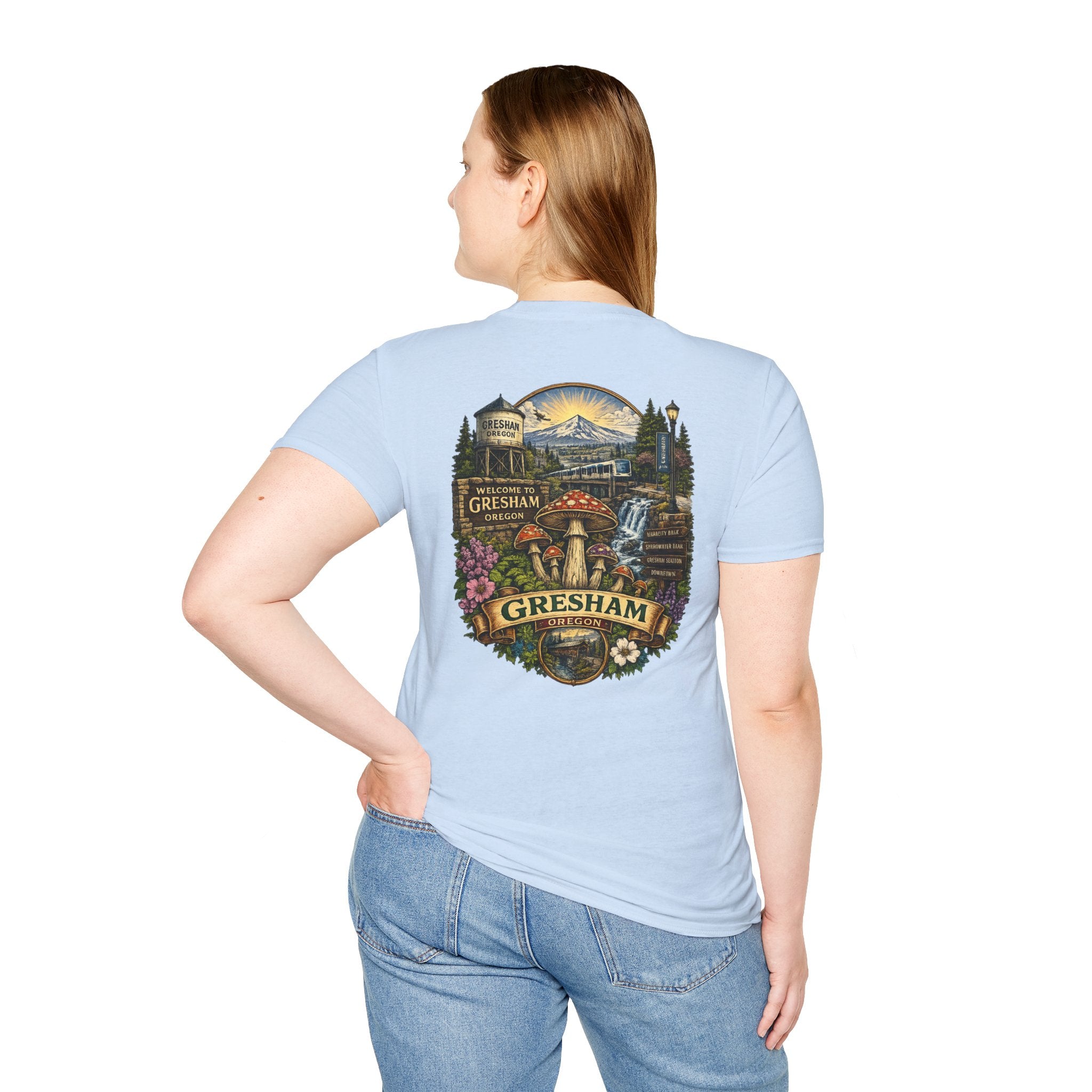 City: Gresham Psychedelic Mushroom Graphic T-Shirt — Red Amanita Illustration