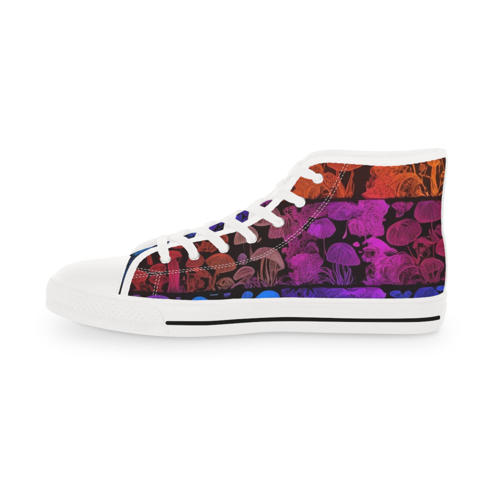High Top Sneakers — Vibrant Floral Gradient Canvas Shoes