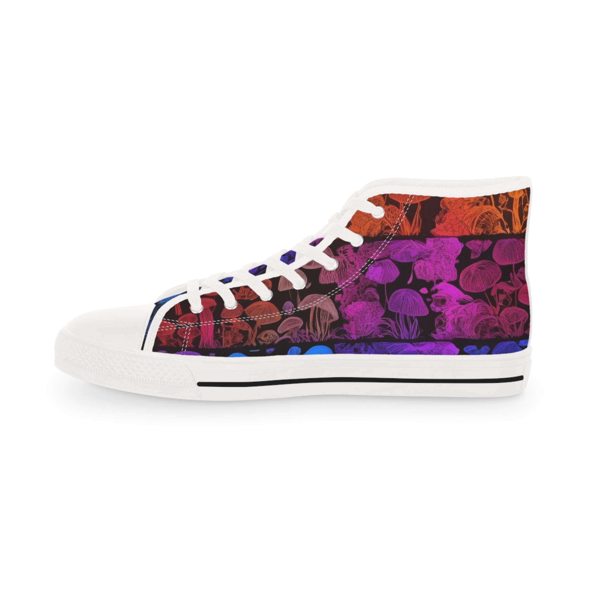 High Top Sneakers — Vibrant Floral Gradient Canvas Shoes