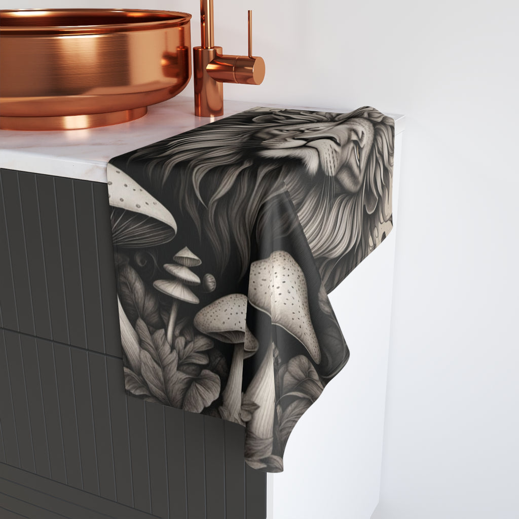 Roar Root Rise Hand Towel “Lionheart & Mycelium”