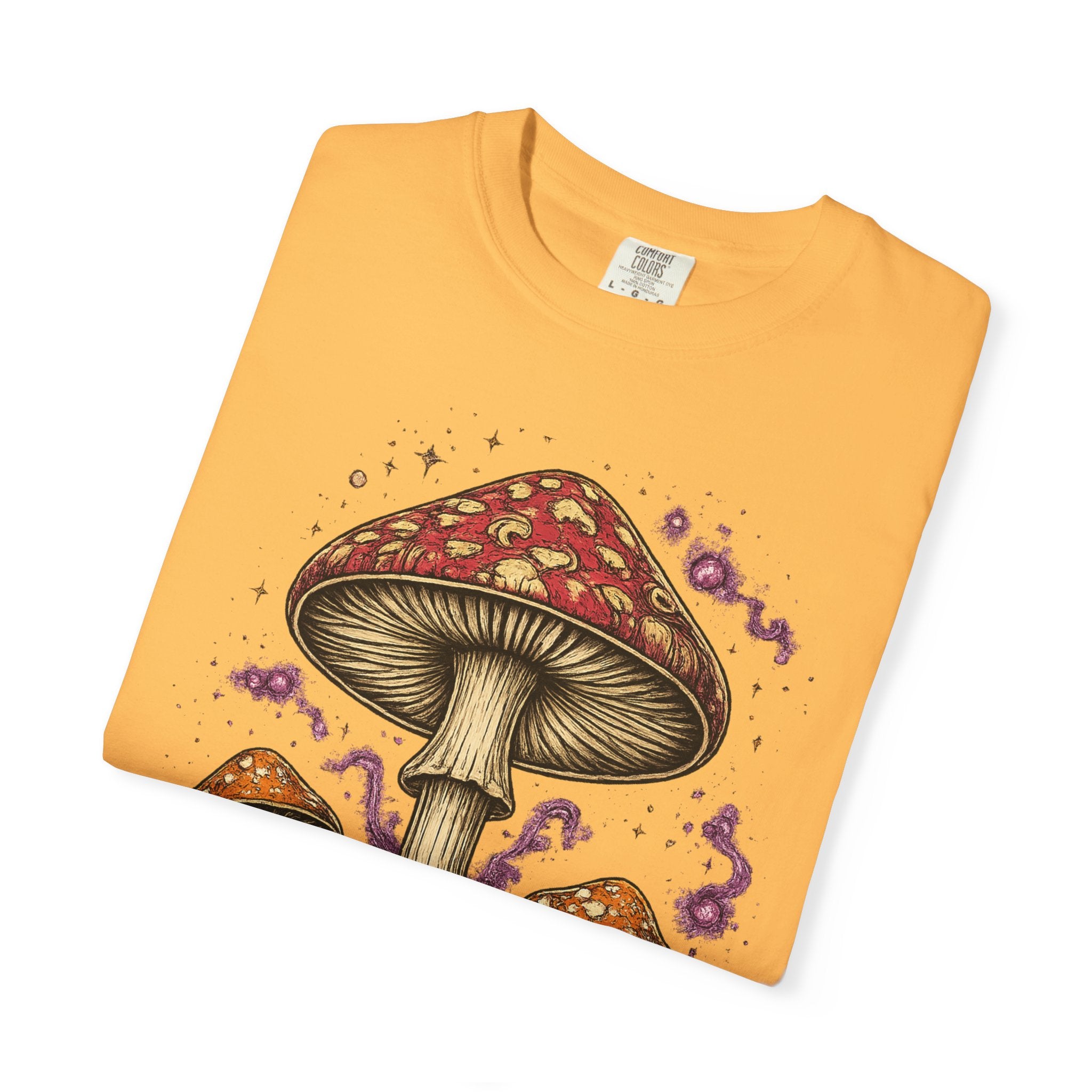 City: Portland Mushroom Graphic T-Shirt — Vintage Forest Amanita Design