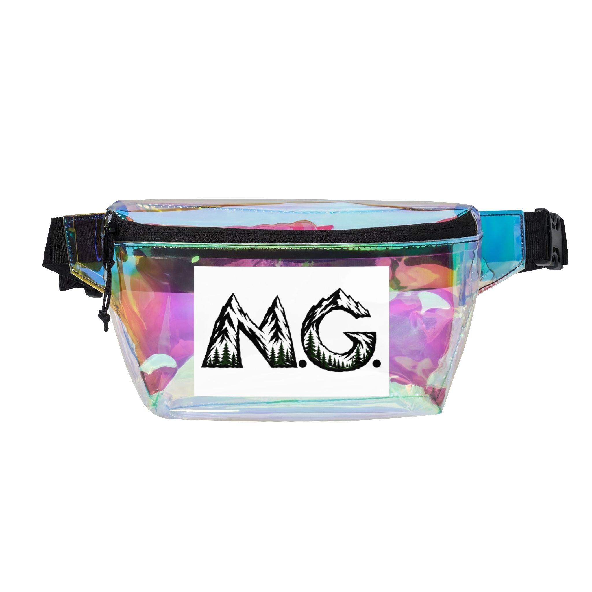 Clear & Black Transparent Fanny Pack – Festival Stadium Bag with MG Logo