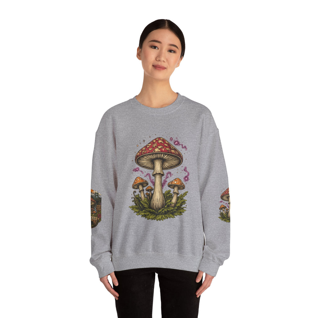 City: Portland Mushroom Crewneck Sweatshirt Vintage Psychedelic Fungi Graphic