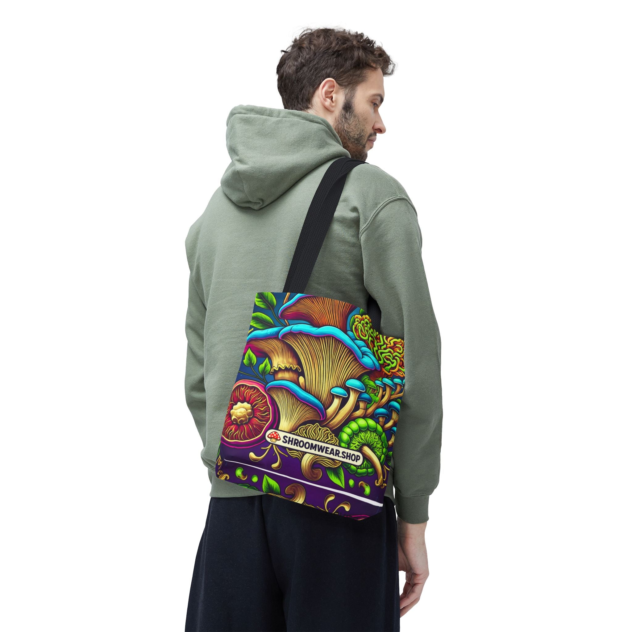 Bag: Mushroom Art Tote Bag – Psychedelic Fungi All-Over Print Eco Tote