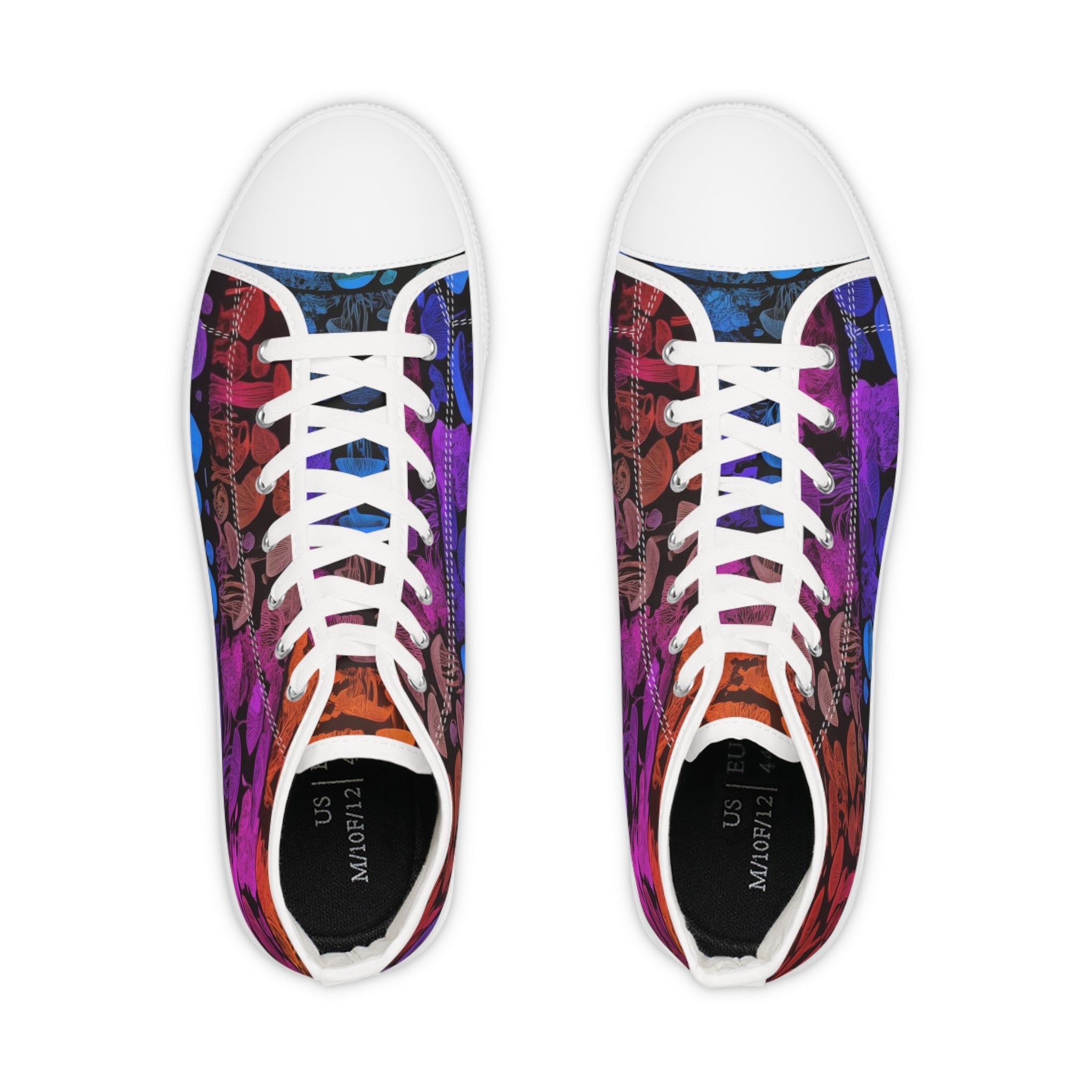 High Top Sneakers — Vibrant Floral Gradient Canvas Shoes