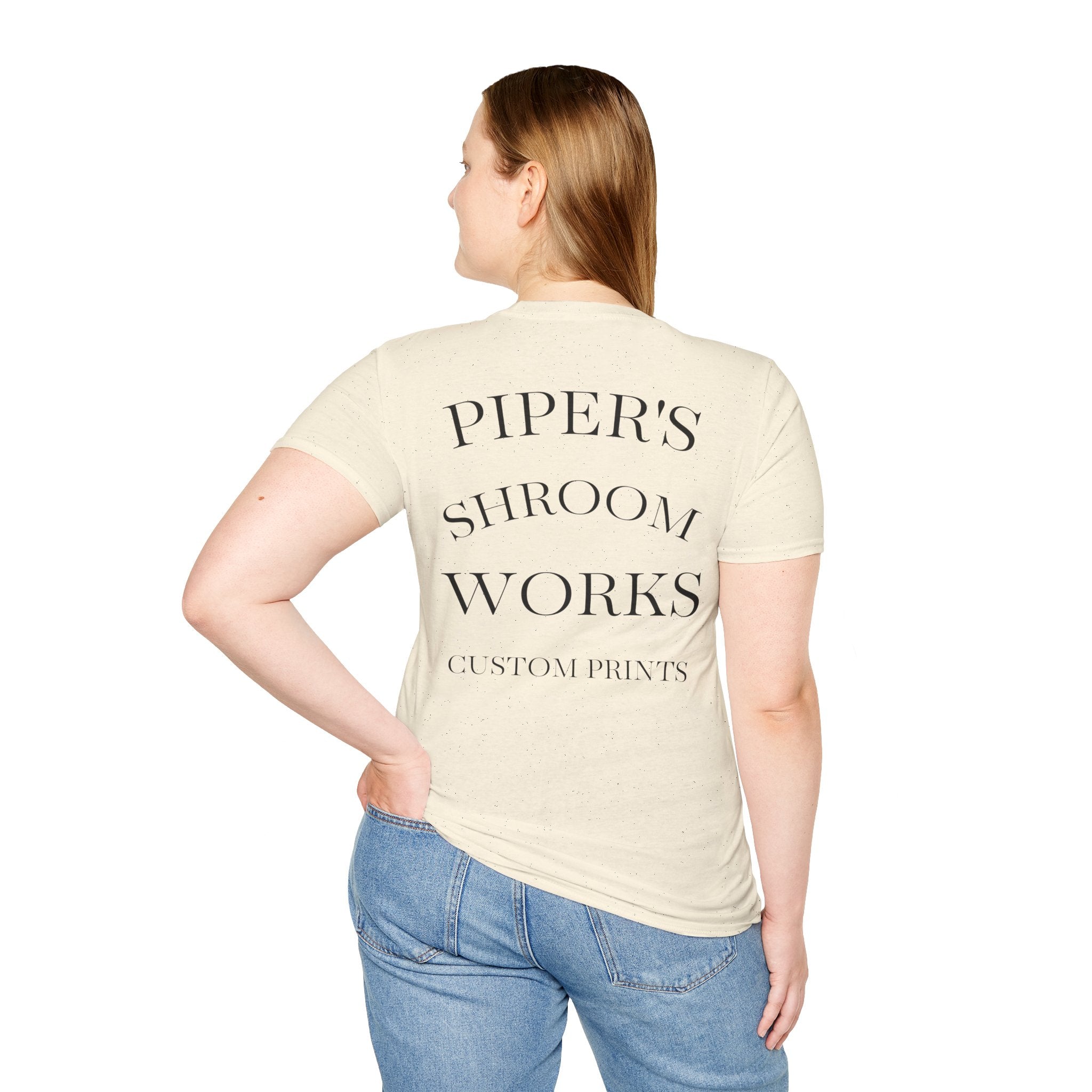 Piper's Shroom Works T-Shirt — Rainbow Drip Mushroom Graphic Tee