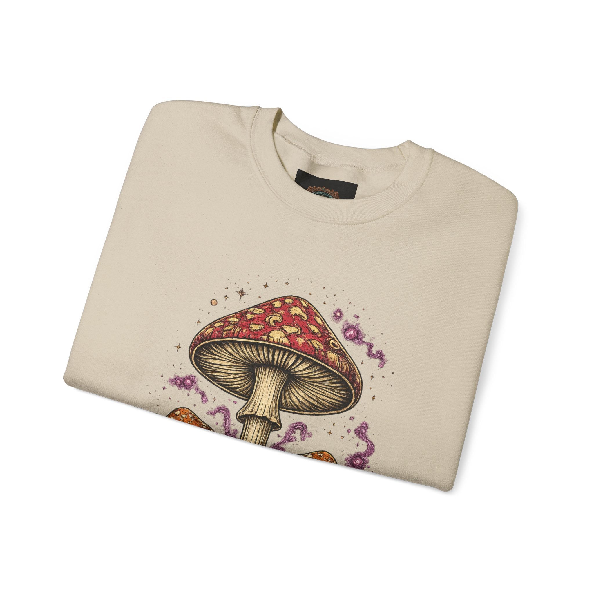 Mushroom Crewneck Sweatshirt — Portland Vintage Psychedelic Fungi Graphic