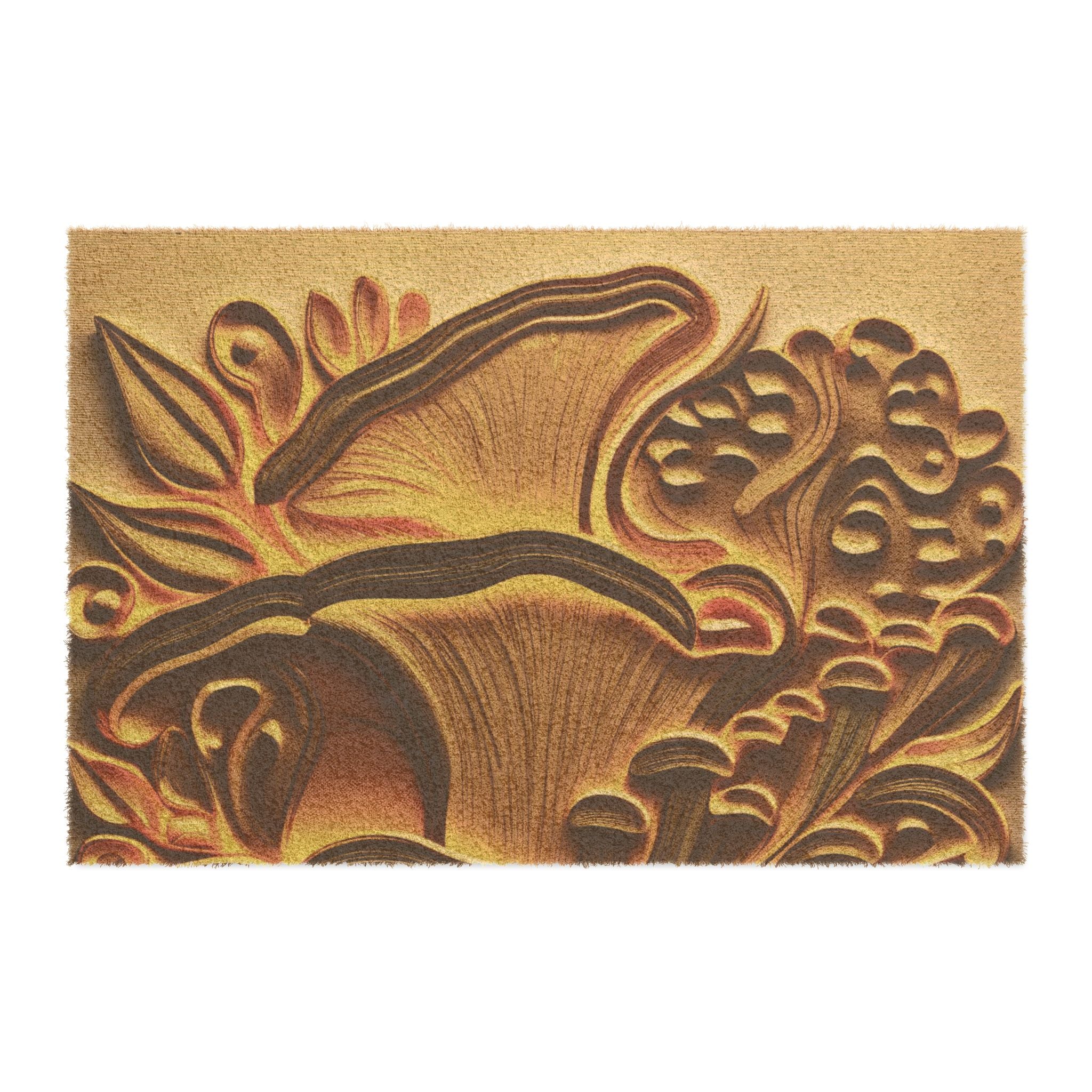 Doormat — Vintage Mushroom in Gold Welcome Mat