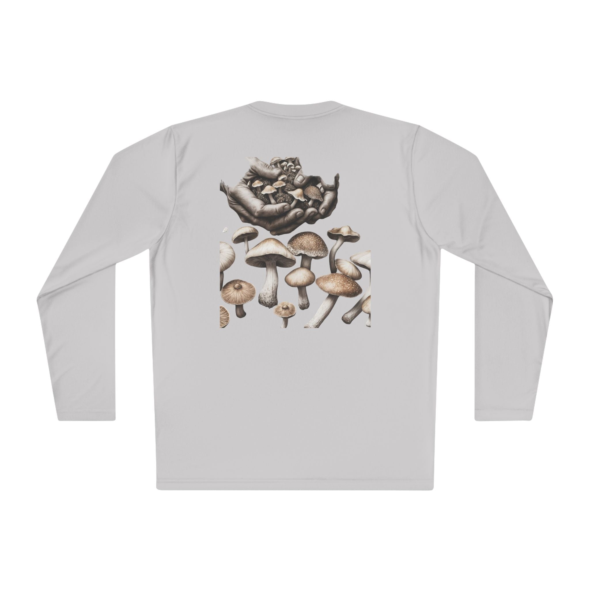 Vancouver Nature Long Sleeve Tee — Scenic Mountains & Mushroom Art