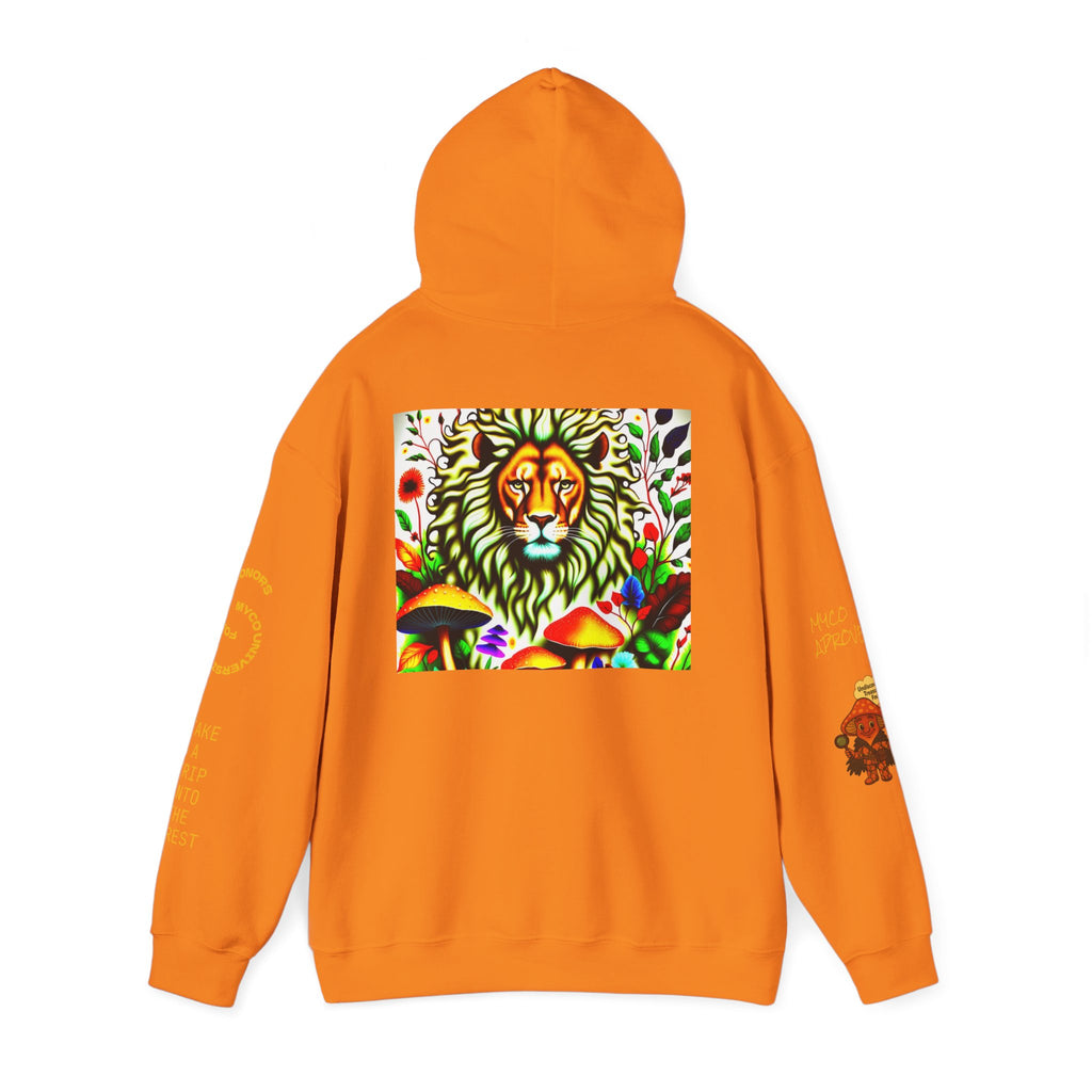 Myco University Lion & Mushroom Hoodie — Psychedelic Lion Graphic Pullover