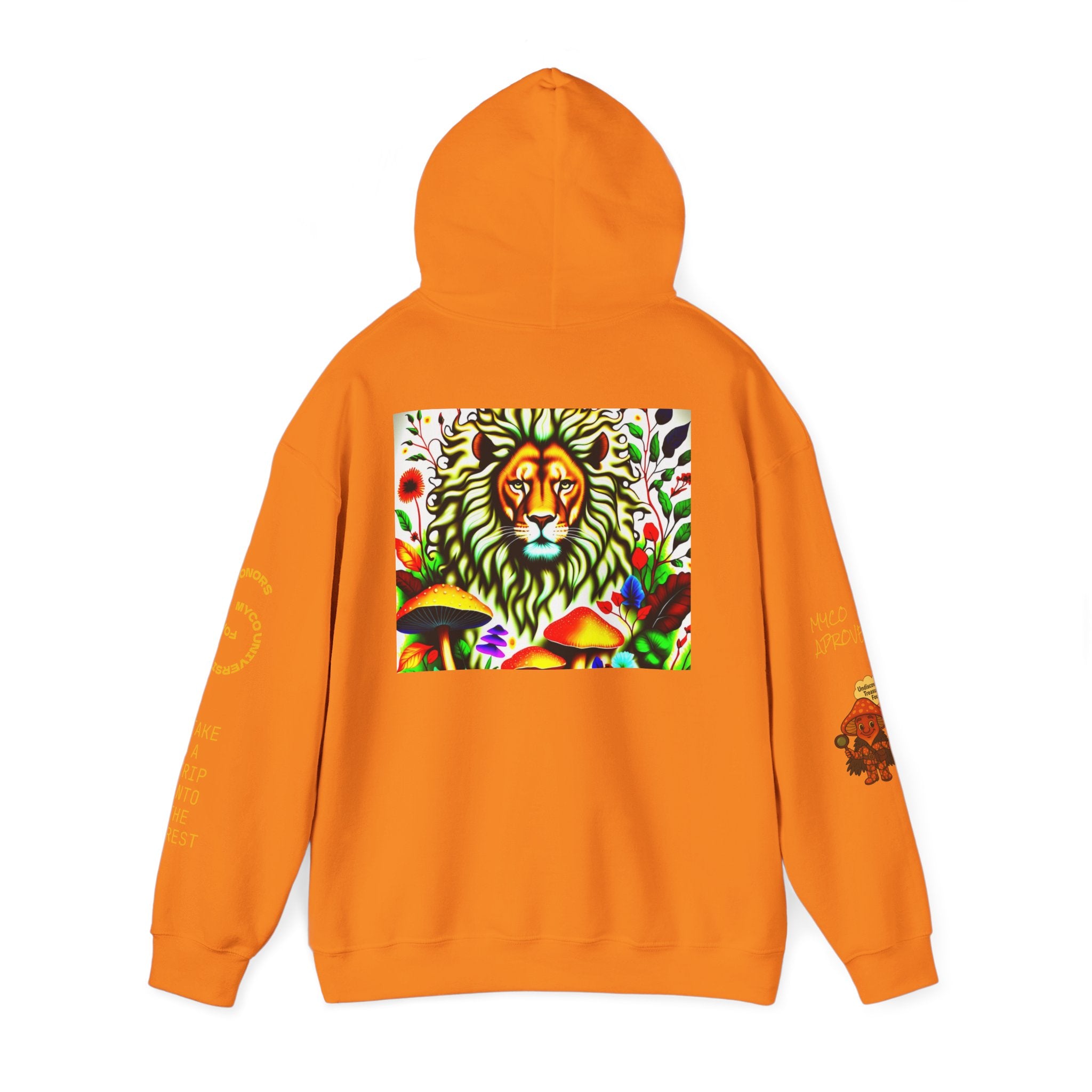 Myco University Lion & Mushroom Hoodie — Psychedelic Lion Graphic Pullover