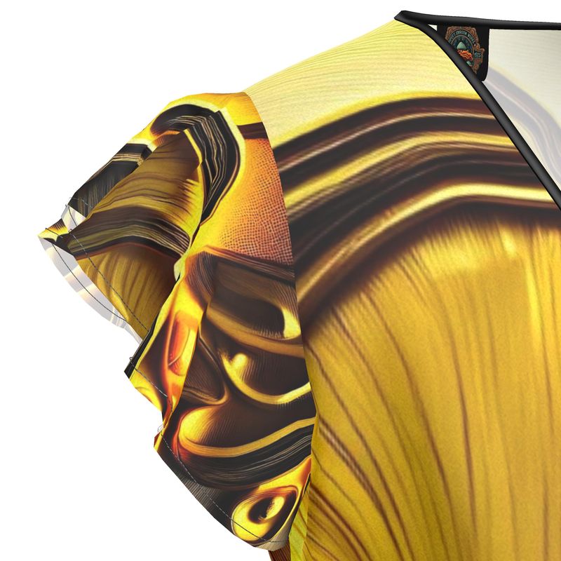 Golden Mushroom Grove Wrap Dress