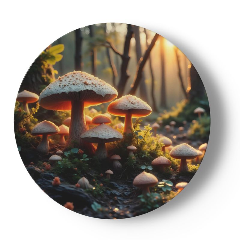 Juego de platos de porcelana con estampado de setas – 4 diseños inspirados en el bosque