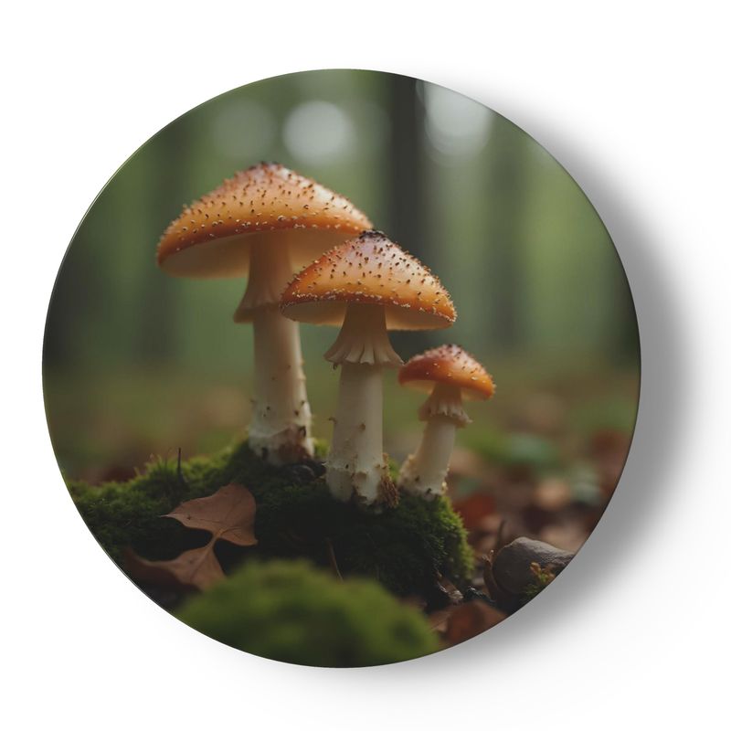 Juego de platos de porcelana con estampado de setas – 4 diseños inspirados en el bosque