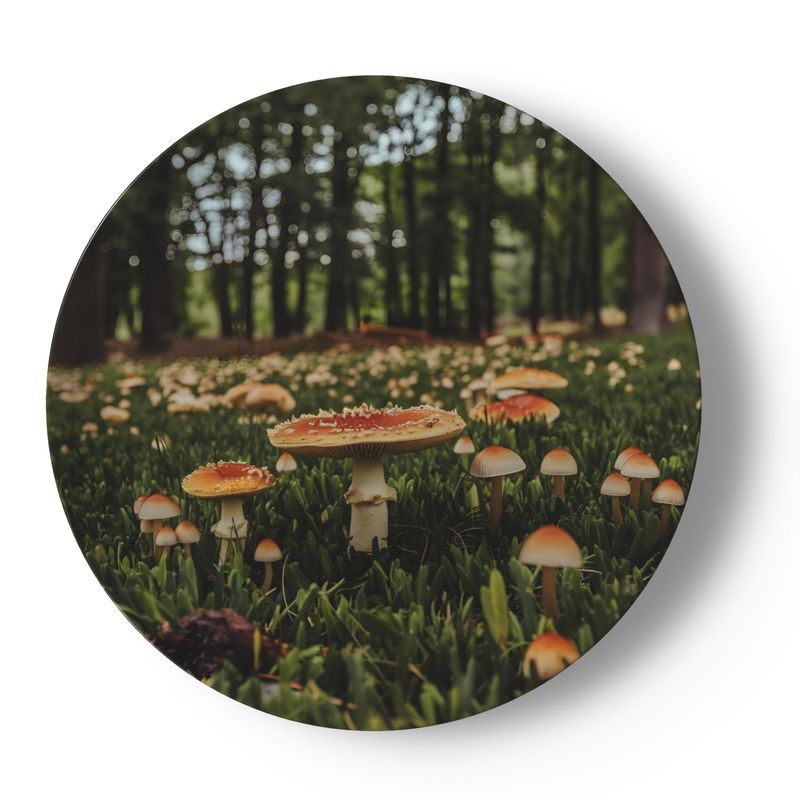Juego de platos de porcelana con estampado de setas – 4 diseños inspirados en el bosque