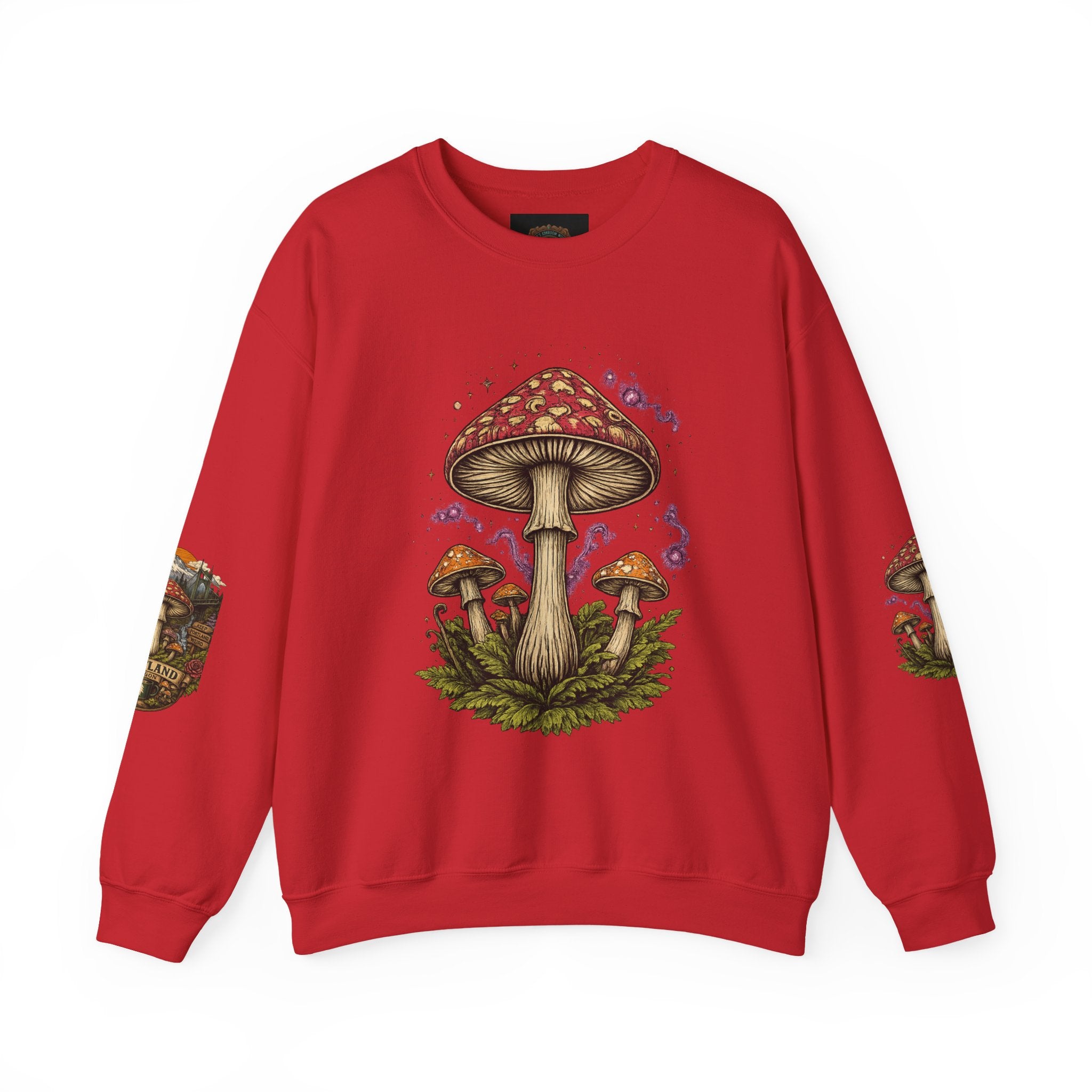 City: Portland Mushroom Crewneck Sweatshirt Vintage Psychedelic Fungi Graphic