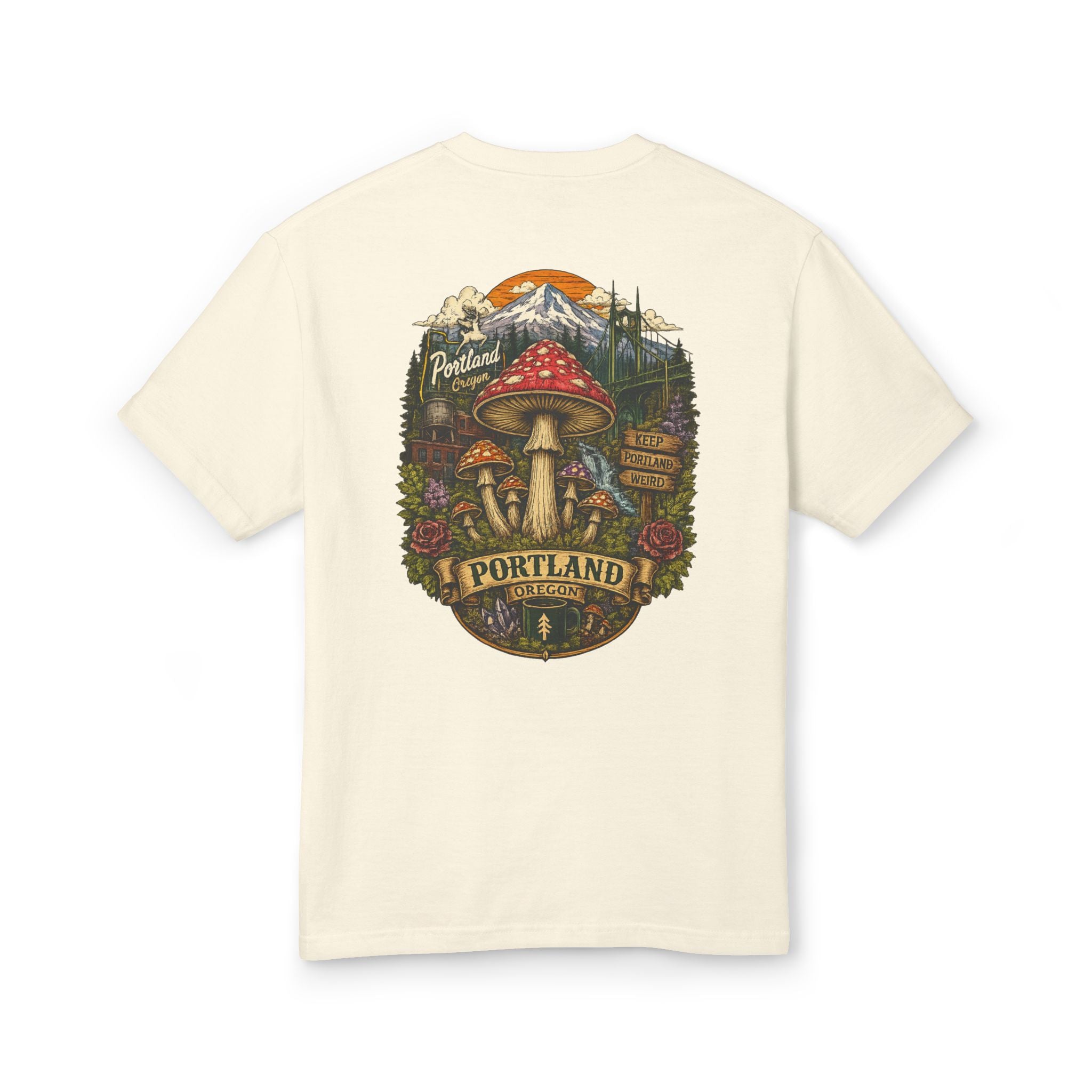 Portland Mushrooms Graphic Tee — Vintage Outdoor Nature T-Shirt