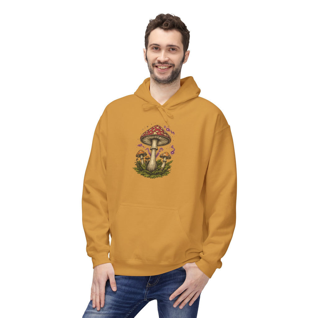 Mushroom Art Hoodie — Botanical Foraging Graphic Pullover