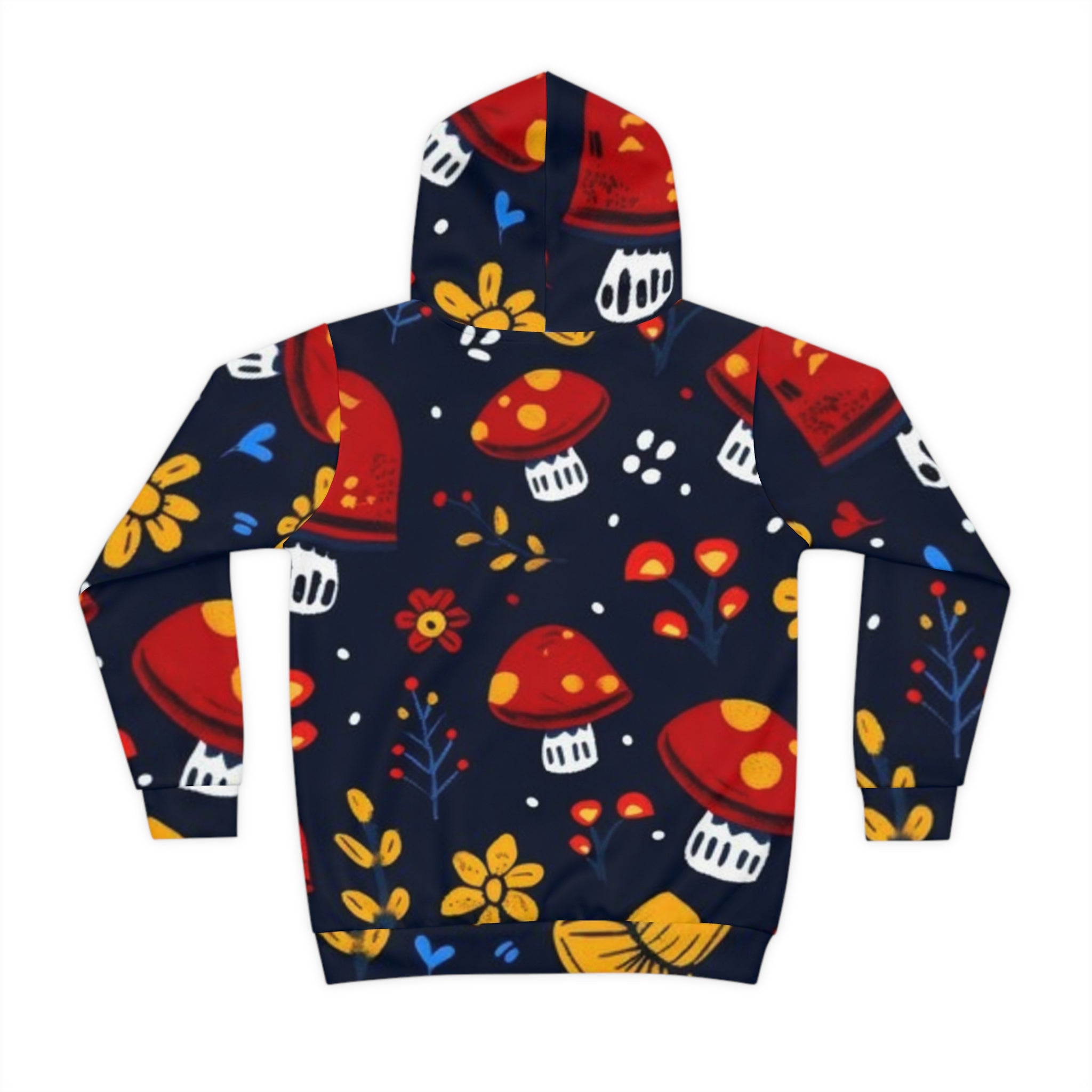 Midnight Enchanted Forest Custom Design Mushroom Print Hoodie