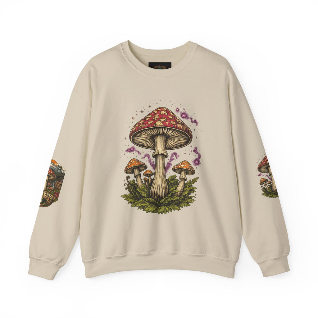 City: Portland Mushroom Crewneck Sweatshirt Vintage Psychedelic Fungi Graphic