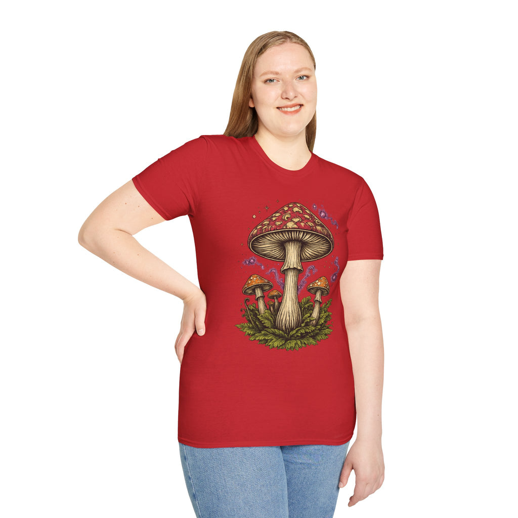 City: Portland Mushroom Magic T-Shirt — Vintage Red Toadstool Illustration
