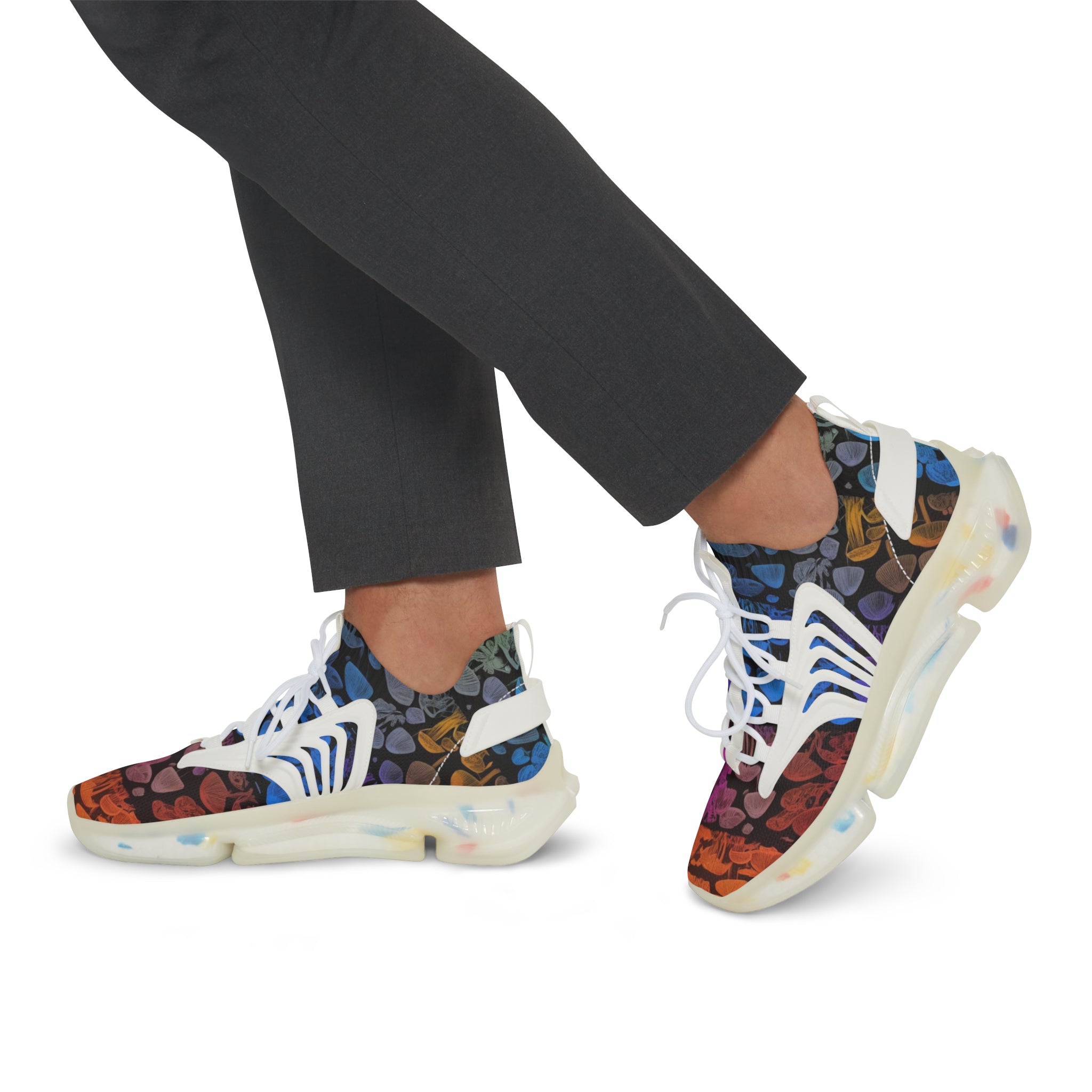 Colorful Tie-Dye Mesh Sneakers — Men's Athletic Fashion Shoes