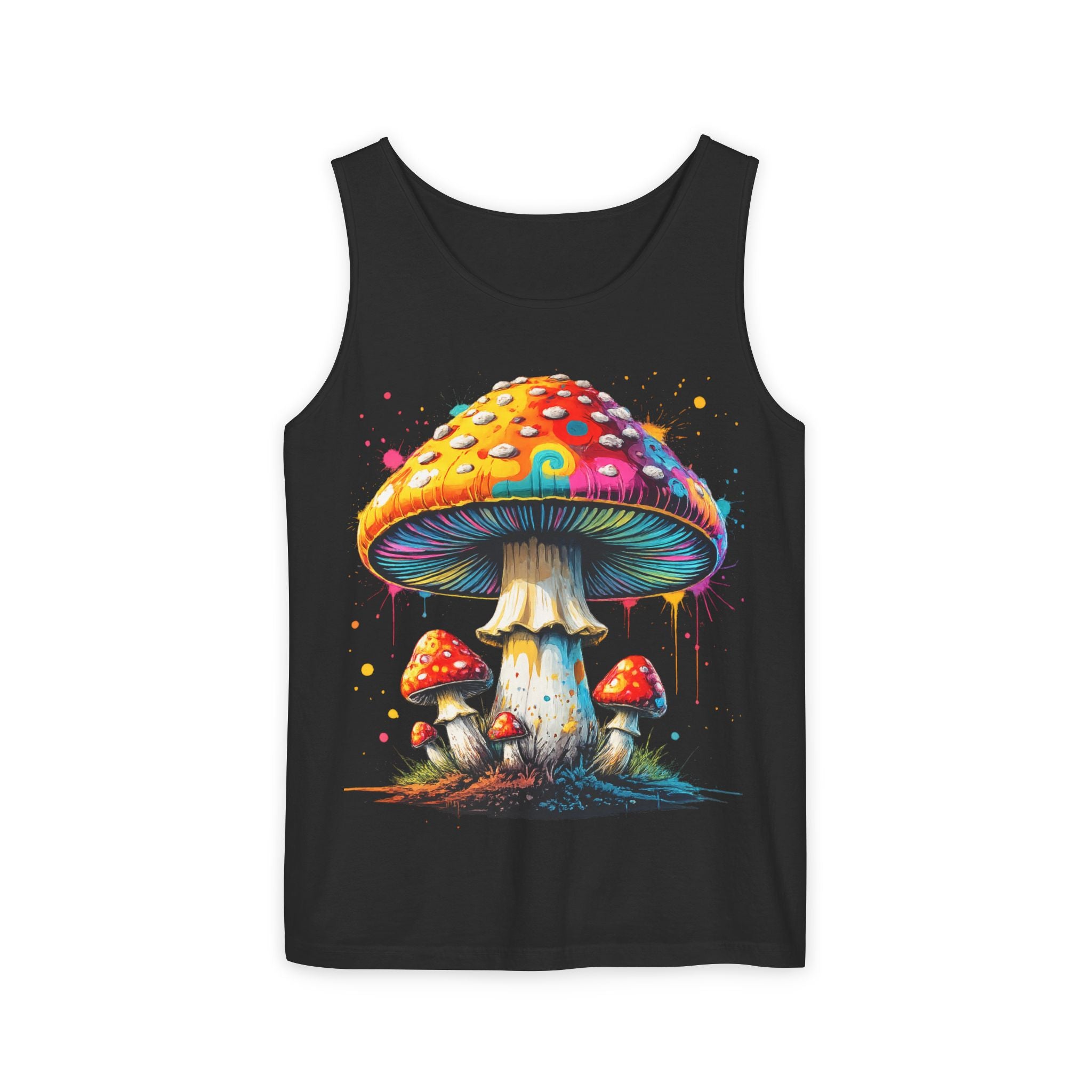 City: Portland Mushroom Graphic Tank Top — Colorful Psychedelic Fungi Design