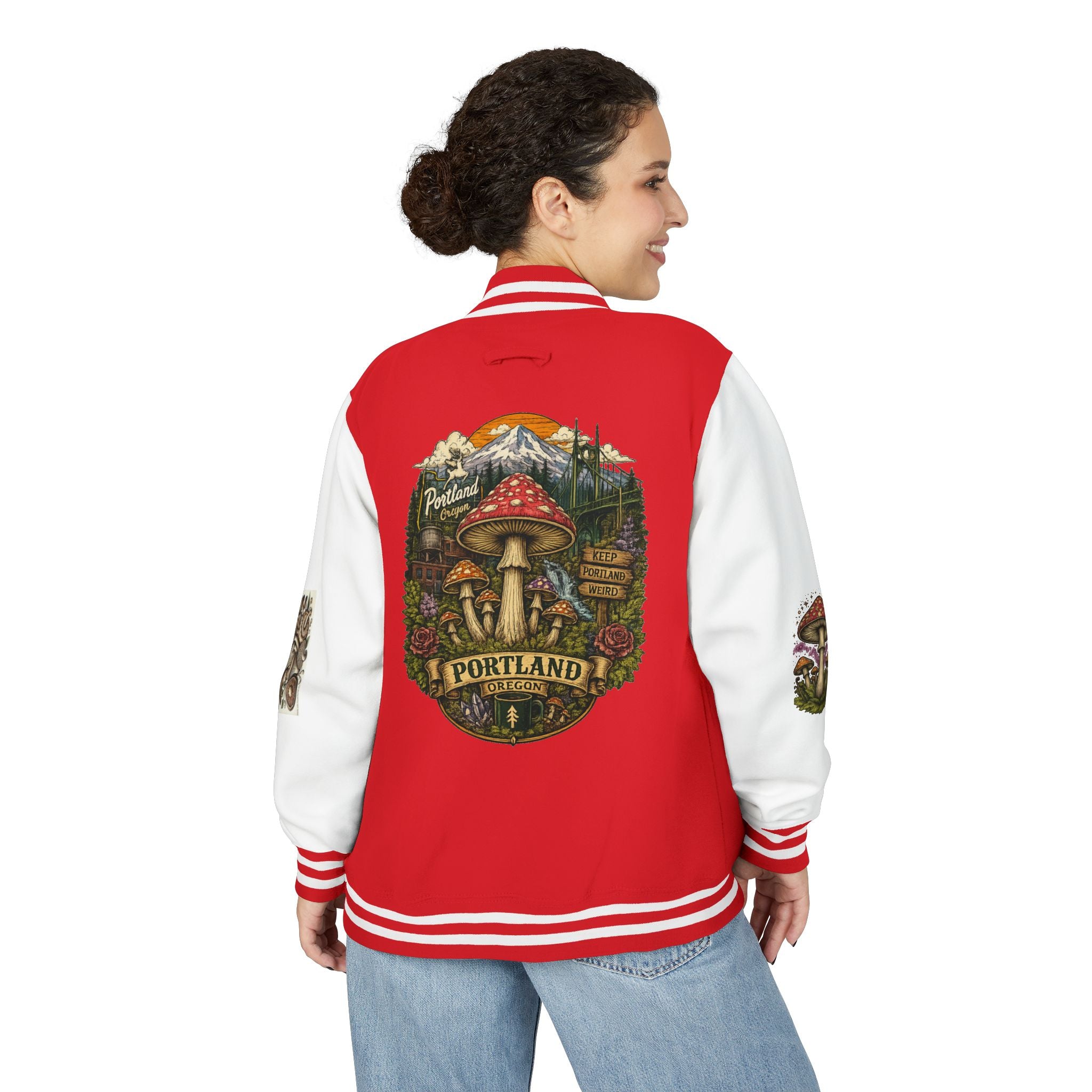 Portland Mushroom Patch Letterman Jacket