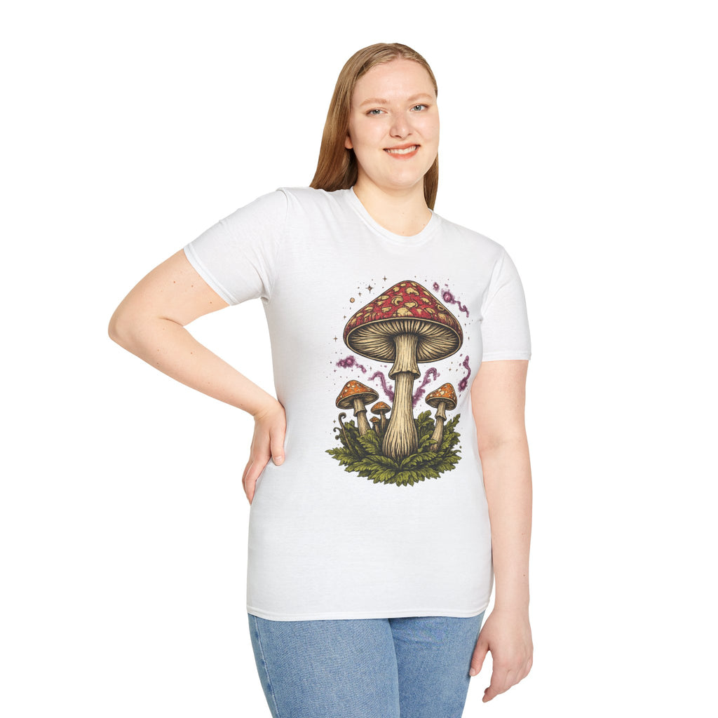 City: Portland Mushroom Magic T-Shirt — Vintage Red Toadstool Illustration