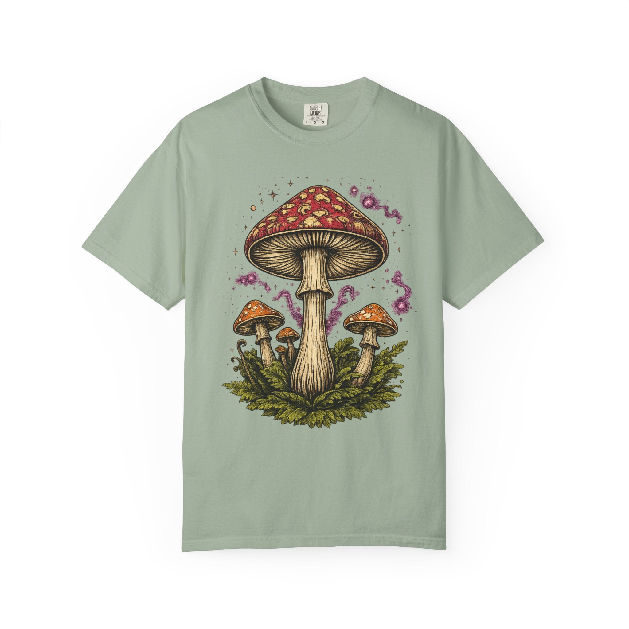 City: Portland Mushroom Graphic T-Shirt — Vintage Forest Amanita Design