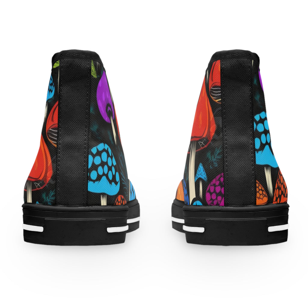 Zapatillas altas para mujer — Estampado de setas psicodélicas de colores