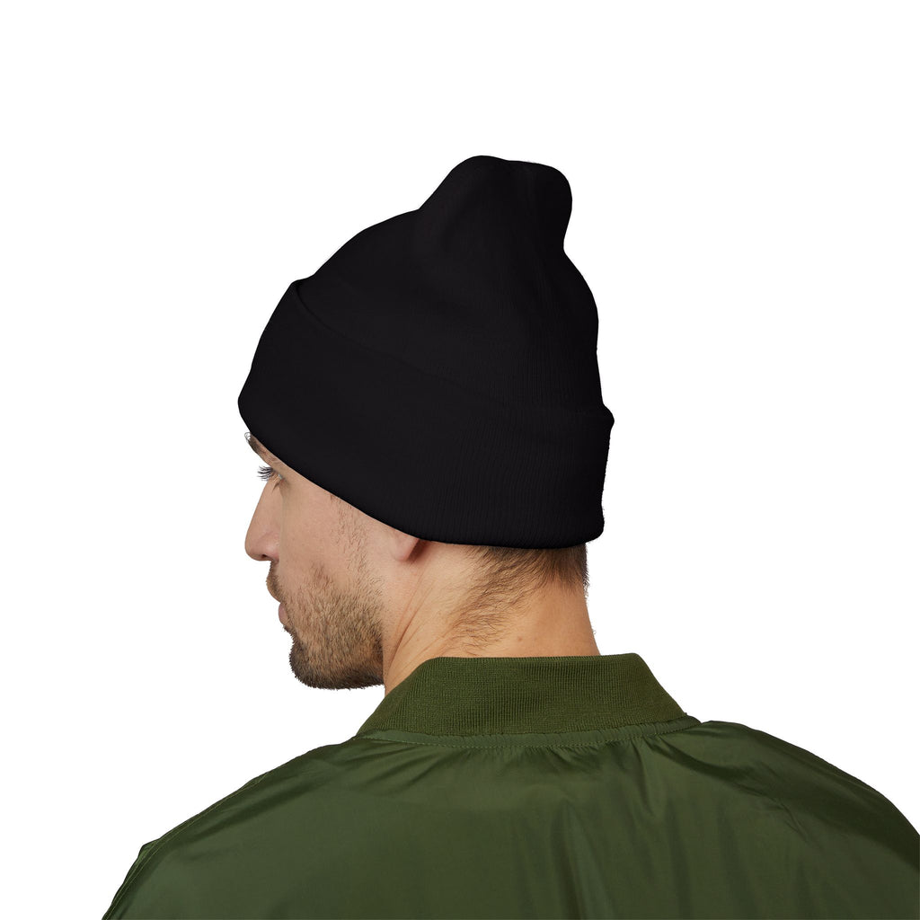 Beanie: Embroidered Colorful Mushroom Beanie — Cute Cuffed Knit Hat