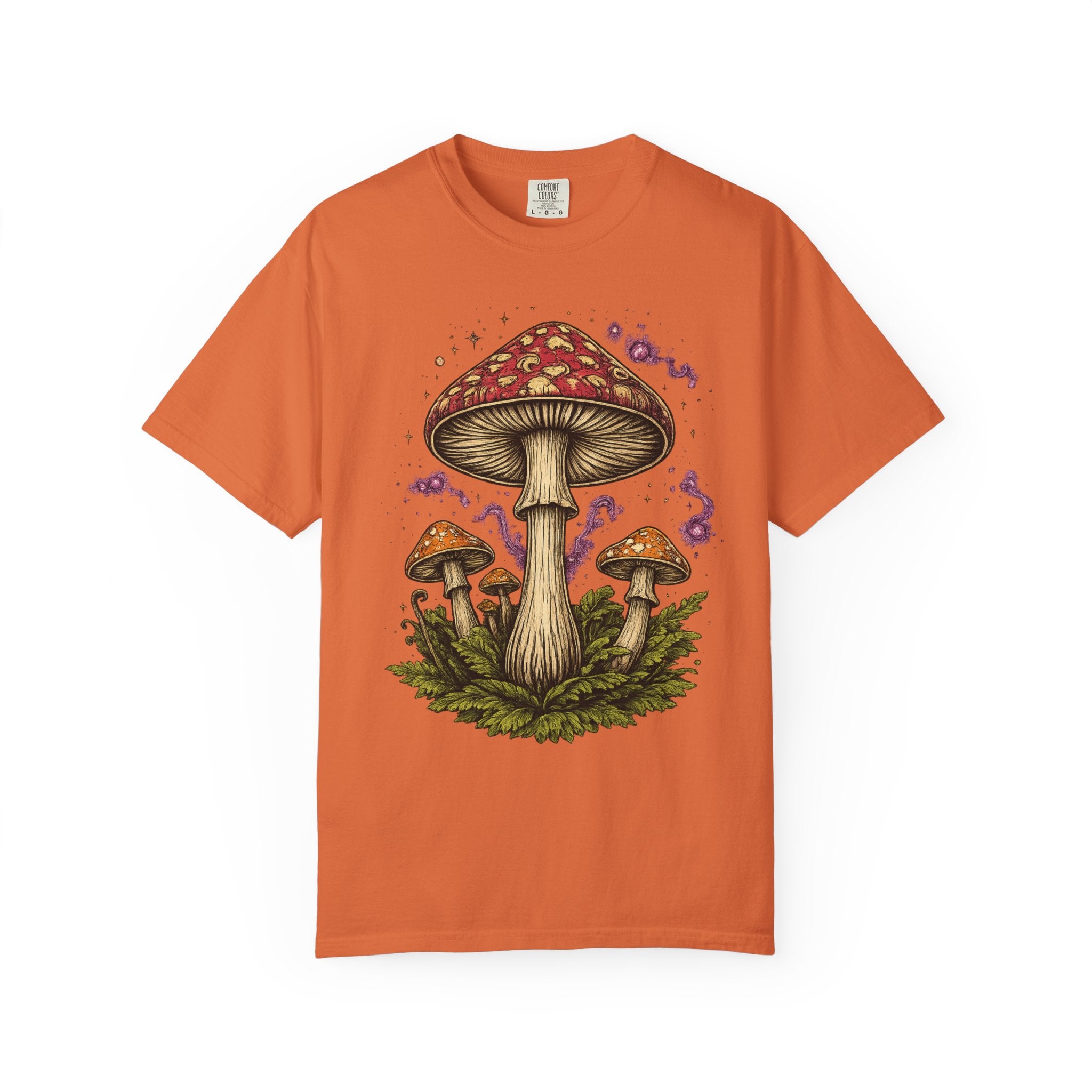 City: Portland Mushroom Graphic T-Shirt — Vintage Forest Amanita Design