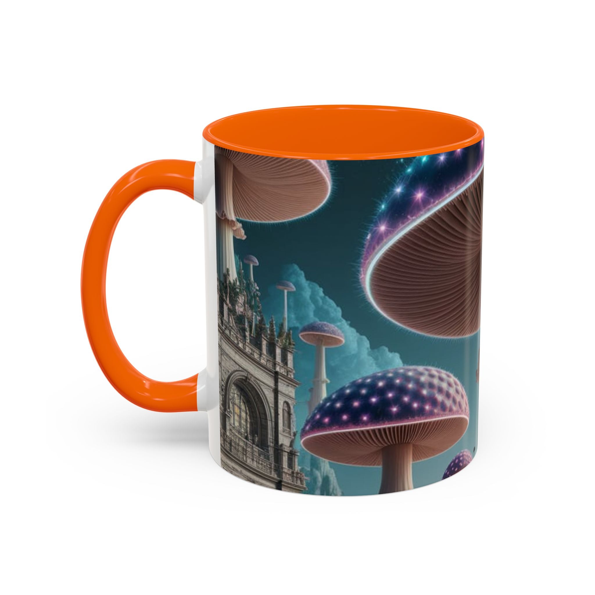 Mug: Mystical Mushroom Accent Coffee Mug — Fantasy Psychedelic Ceramic Cup (11/15oz)