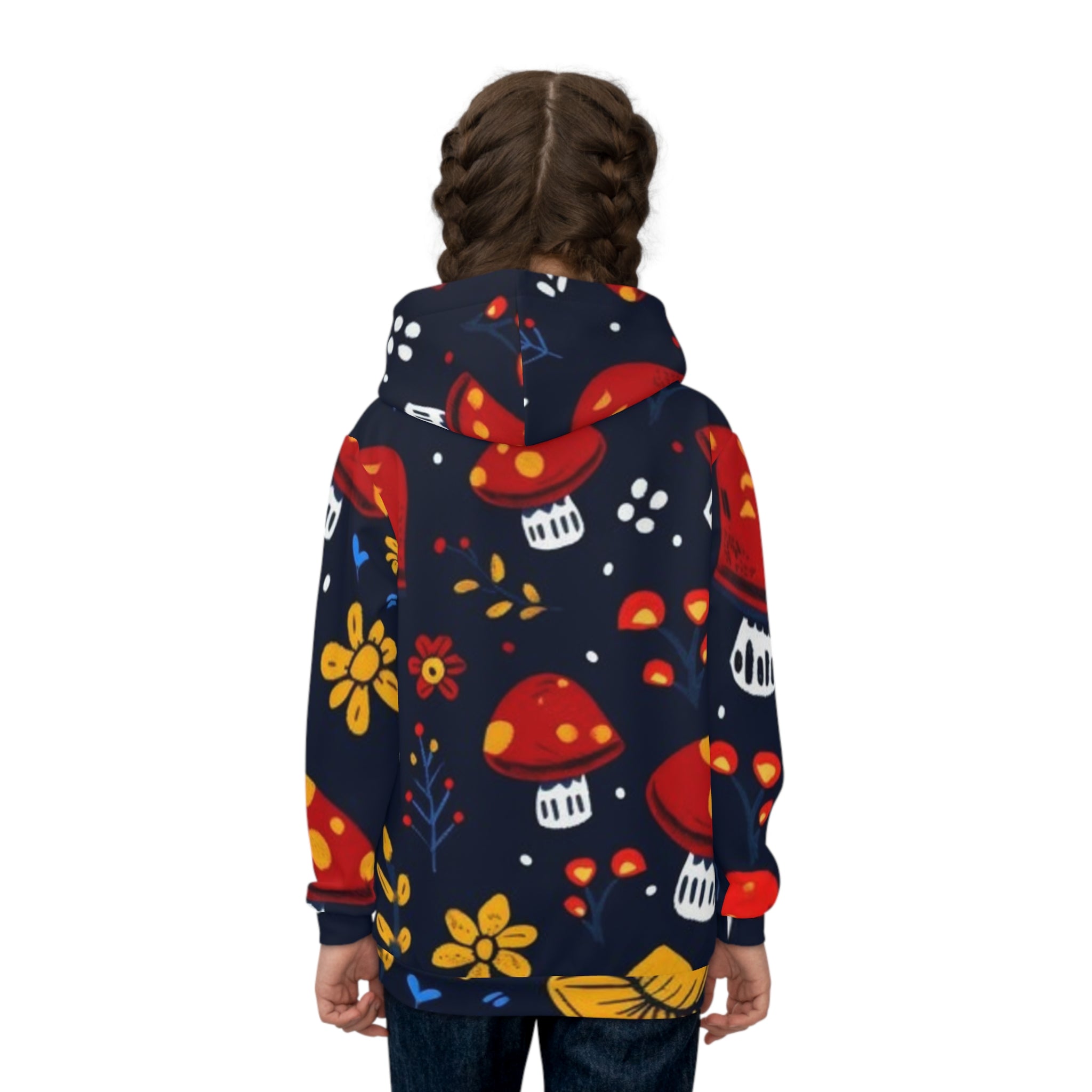 Midnight Enchanted Forest Custom Design Mushroom Print Hoodie