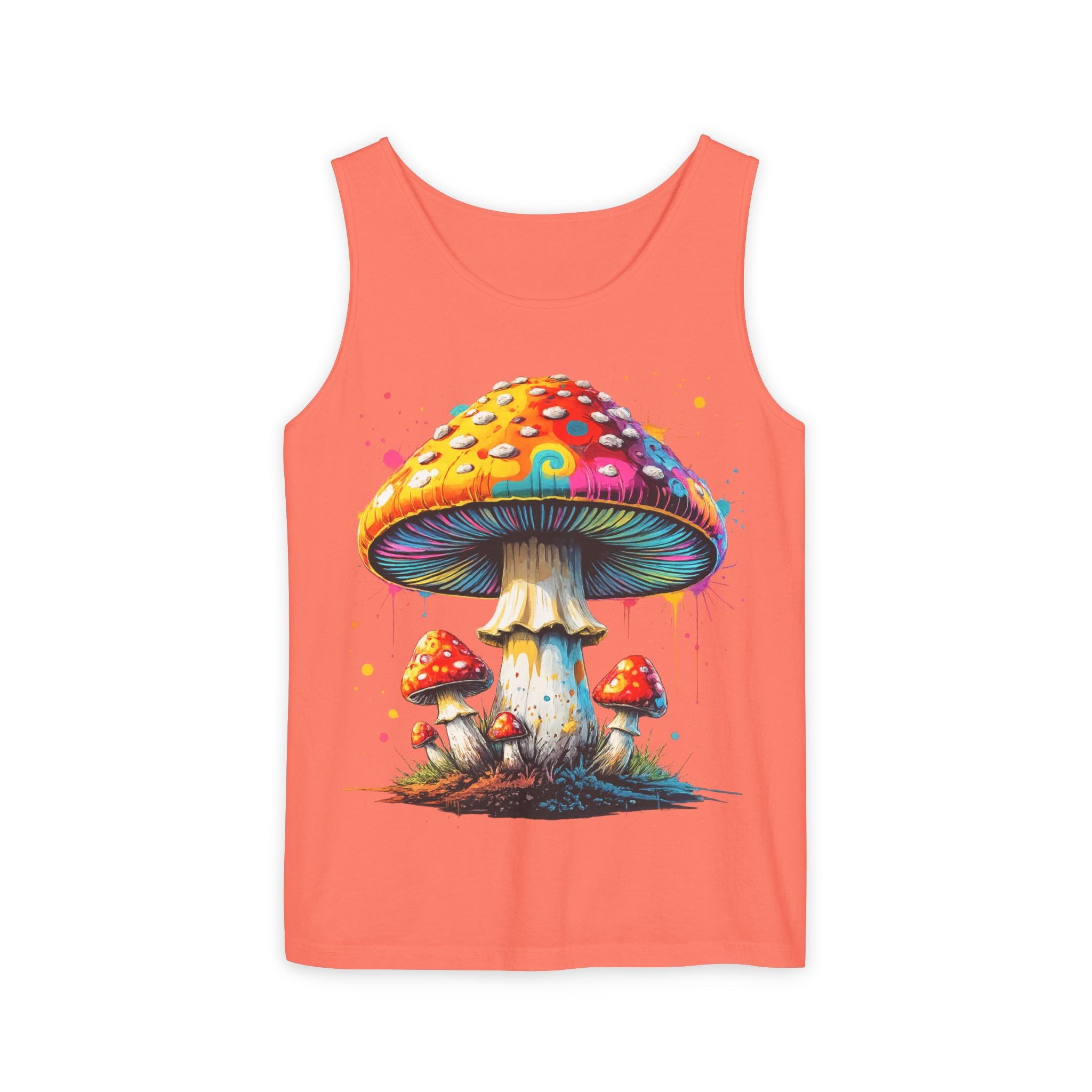 City: Portland Mushroom Graphic Tank Top — Colorful Psychedelic Fungi Design