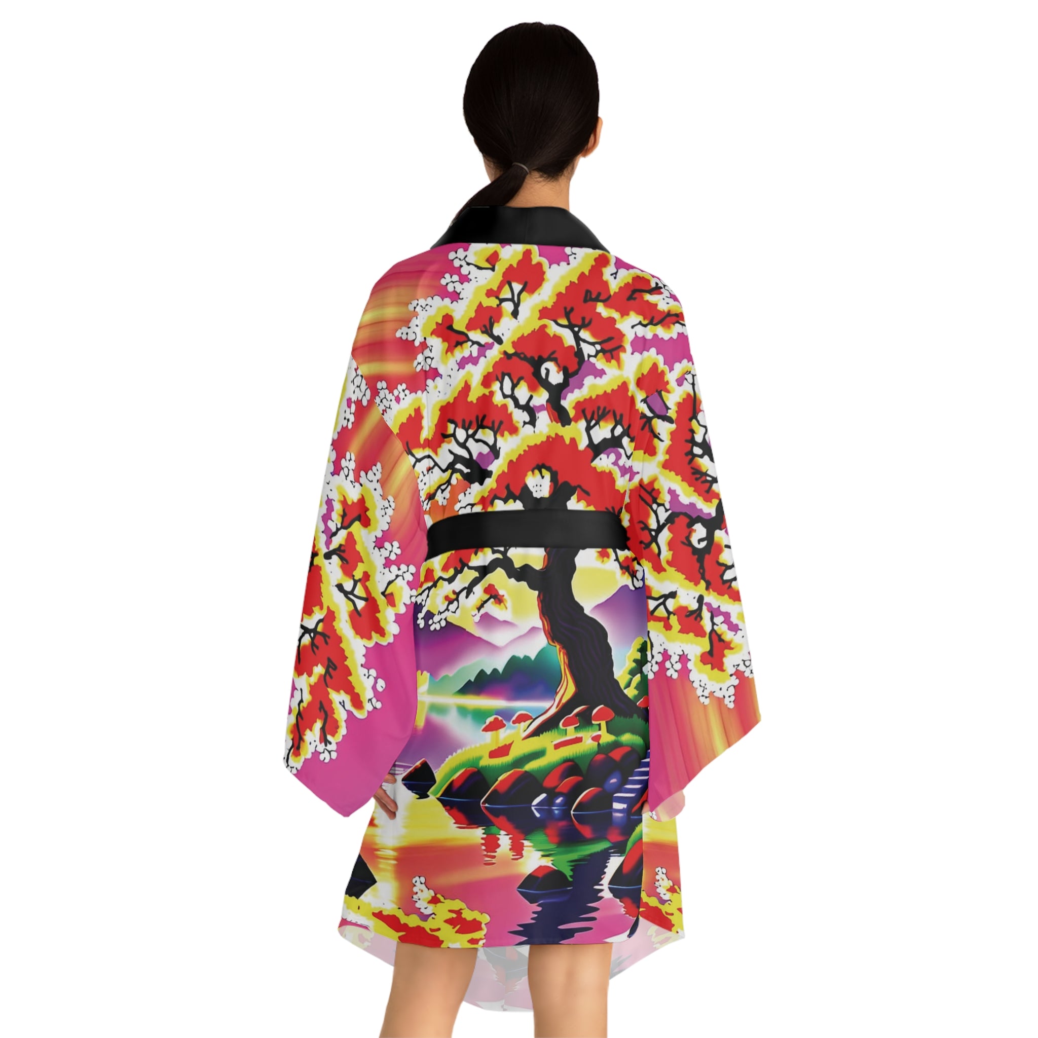 Kimono Robe: Sunset Sakura Kimono Robe