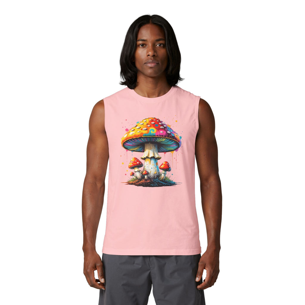City: Vancouver Mushroom Tank Top — Colorful Psychedelic Fungi Graphic Muscle Tee