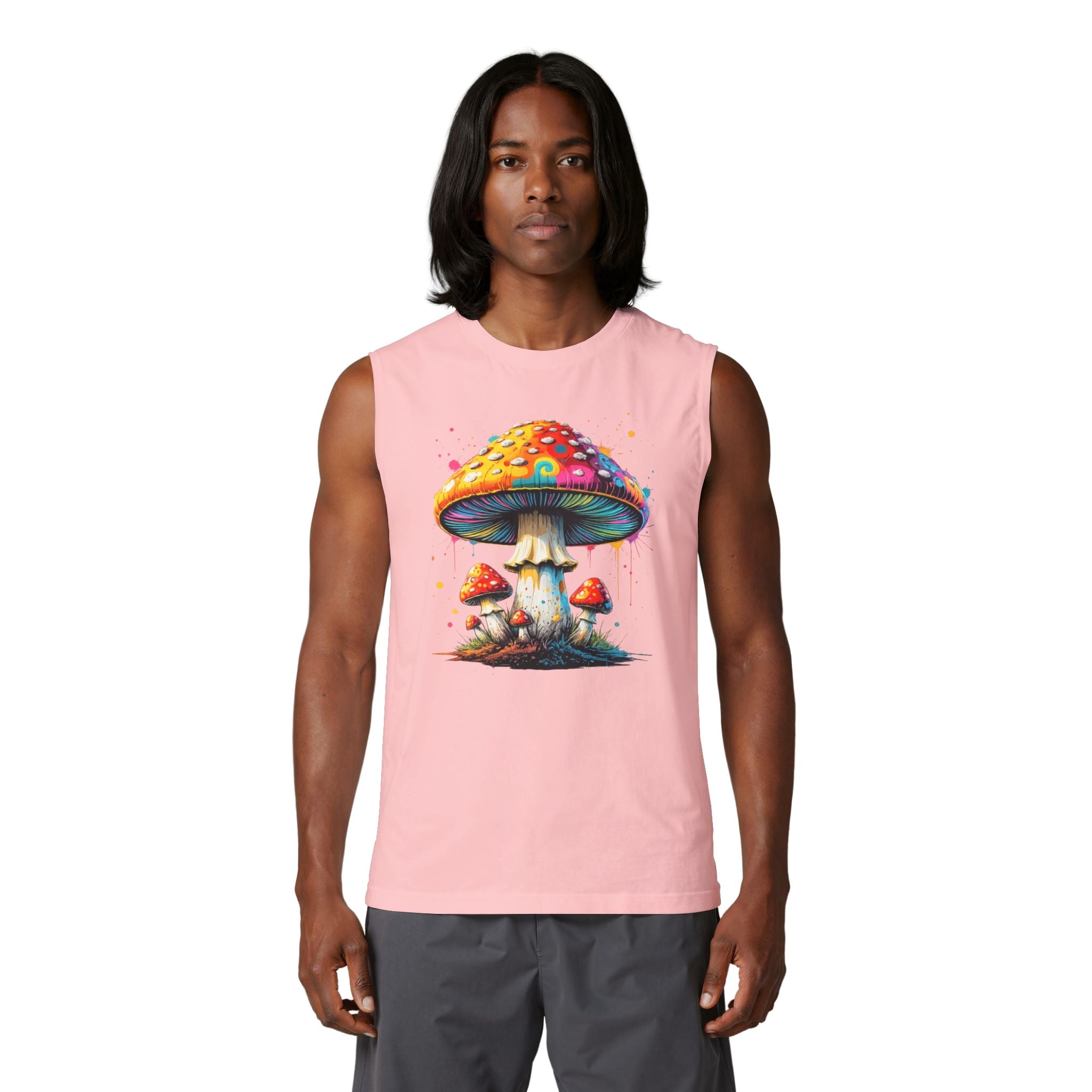 City: Vancouver Mushroom Tank Top — Colorful Psychedelic Fungi Graphic Muscle Tee