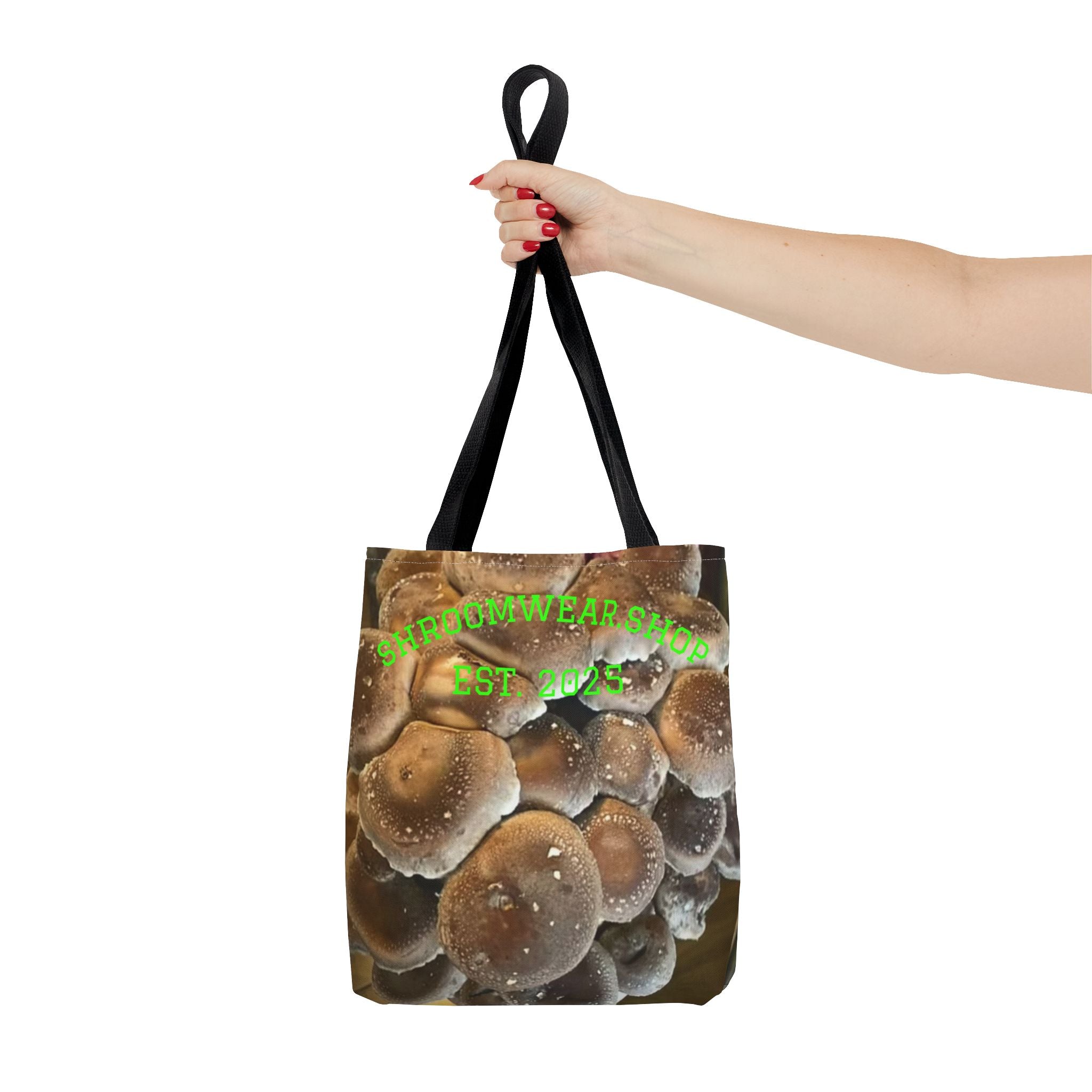 Bag: Mushroom Print Tote Bag-Over-Print Canvas Tote