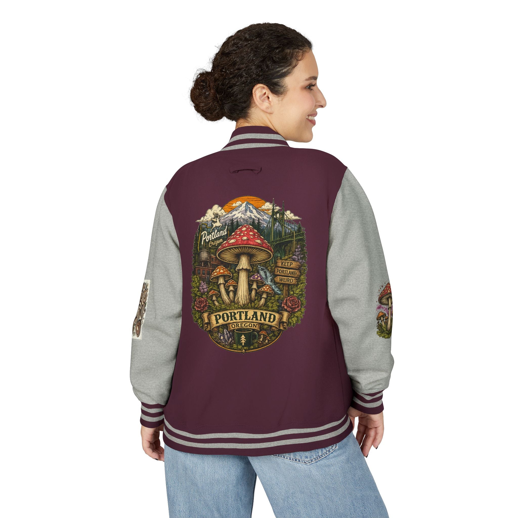 Portland Mushroom Patch Letterman Jacket