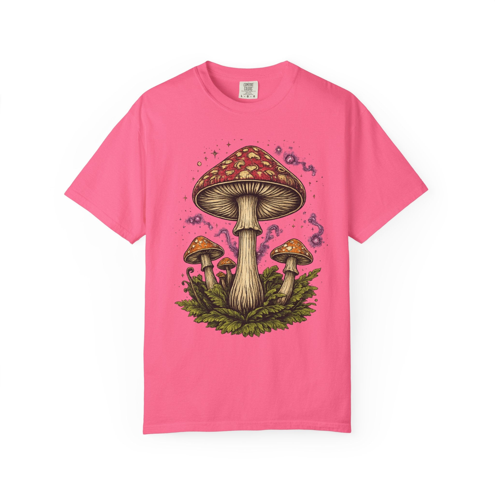 City: Portland Mushroom Graphic T-Shirt — Vintage Forest Amanita Design