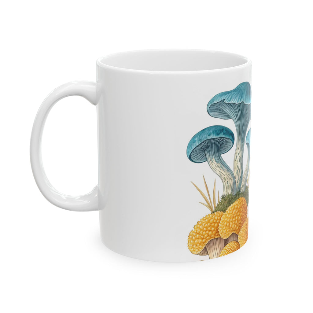Mug: Mushroom Garden Ceramic Mug — Illustrated Wild Fungi Coffee Cup (11oz/15oz)