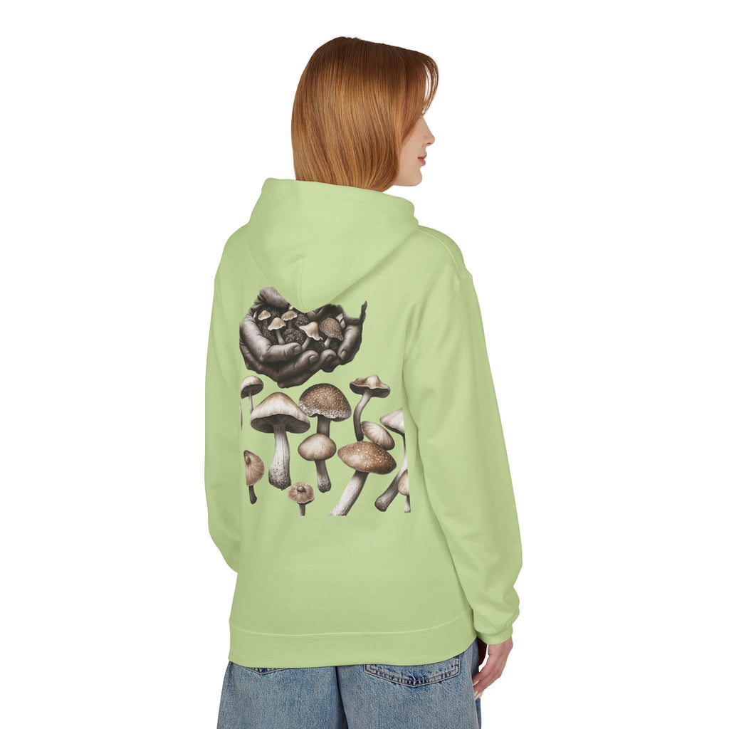 Mushroom Art Hoodie — Botanical Foraging Graphic Pullover