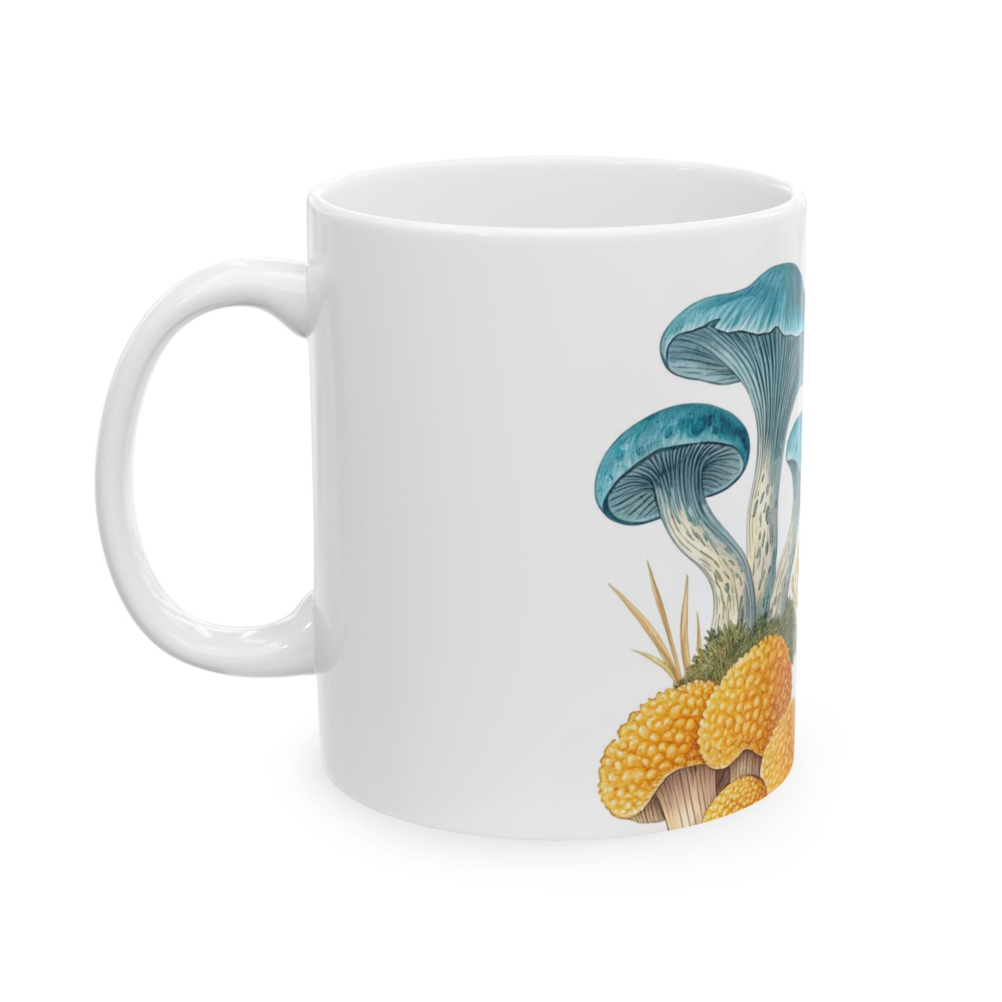 Mug: Botanical Mushroom Ceramic Mug — Colorful Wild Fungi Illustration (11oz, 15oz)